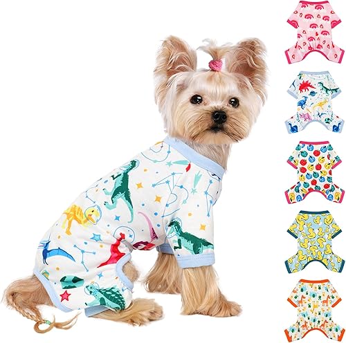 Miniatura 40 de Yikeyo Dog Pajamas for Small Dogs, Soft Thin Pjs Jammies Cat Doggie, Summer Pet Cute Puppy Clothes Outfits Dogs Boy Girl(Donut, L)