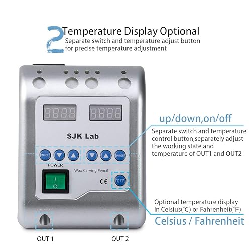 Miniatura 3 de Tallador de cera eléctrico dental con bolígrafos dobles y 6 puntas de cera, lápices de tallado con cera para dentista, instrumento de mano para