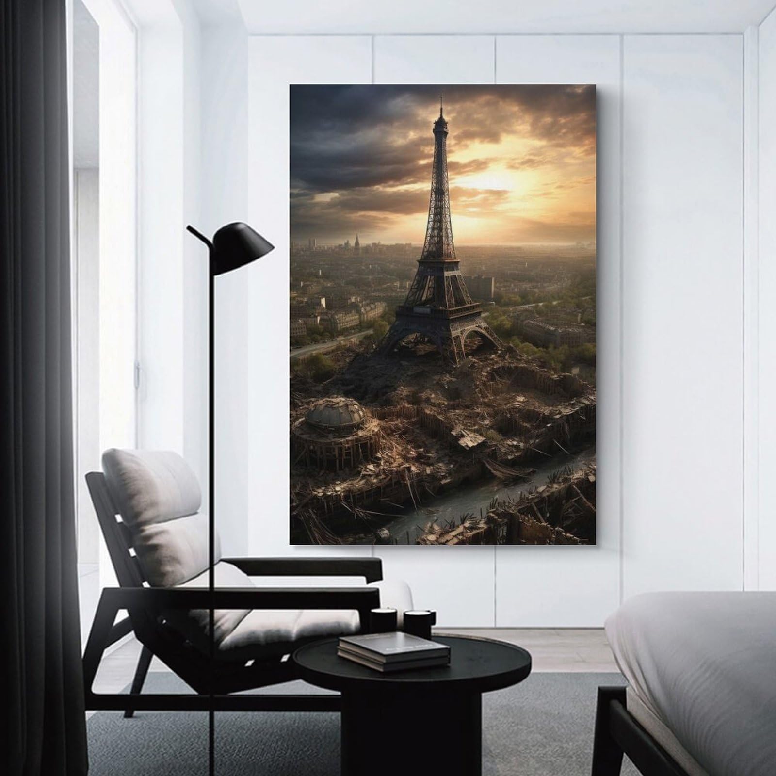 Decorative Canvas Print Eiffel Tower(2), 24x36inch(60x90cm), for New Homes, Bedrooms Or Workspaces, A Wall Art Gift for Fresh Interiors