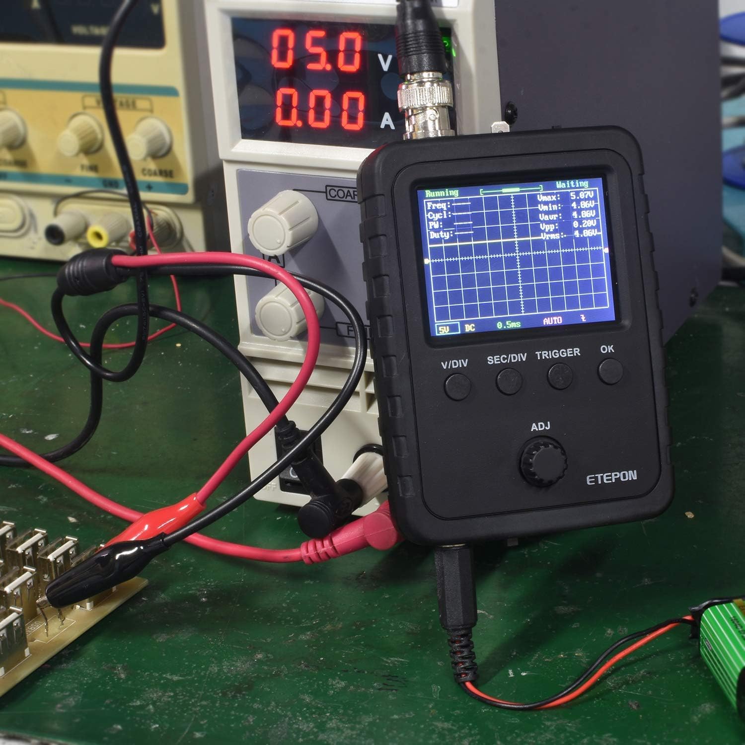 Image secondaire de ETEPON Digital Oscilloscope Kit Shell 2.4” TFT with BNC-Clip Cable Probe (Assembled Finished Machine) (EM001)
