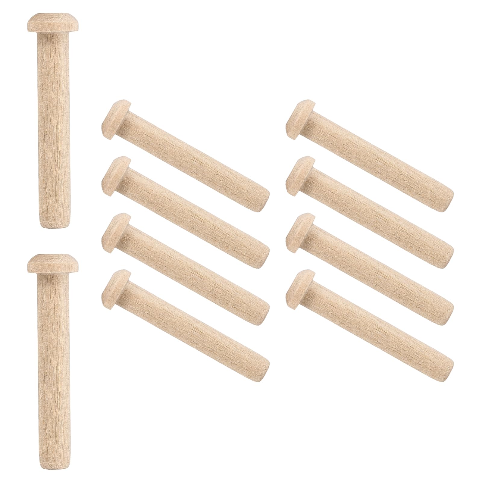 sourcing map Wooden Axle Pegs 5/16" Dia. 2-1/8" Length, Unfinished Wood Pegs for DIY Model Cars Trucks, 10pcs