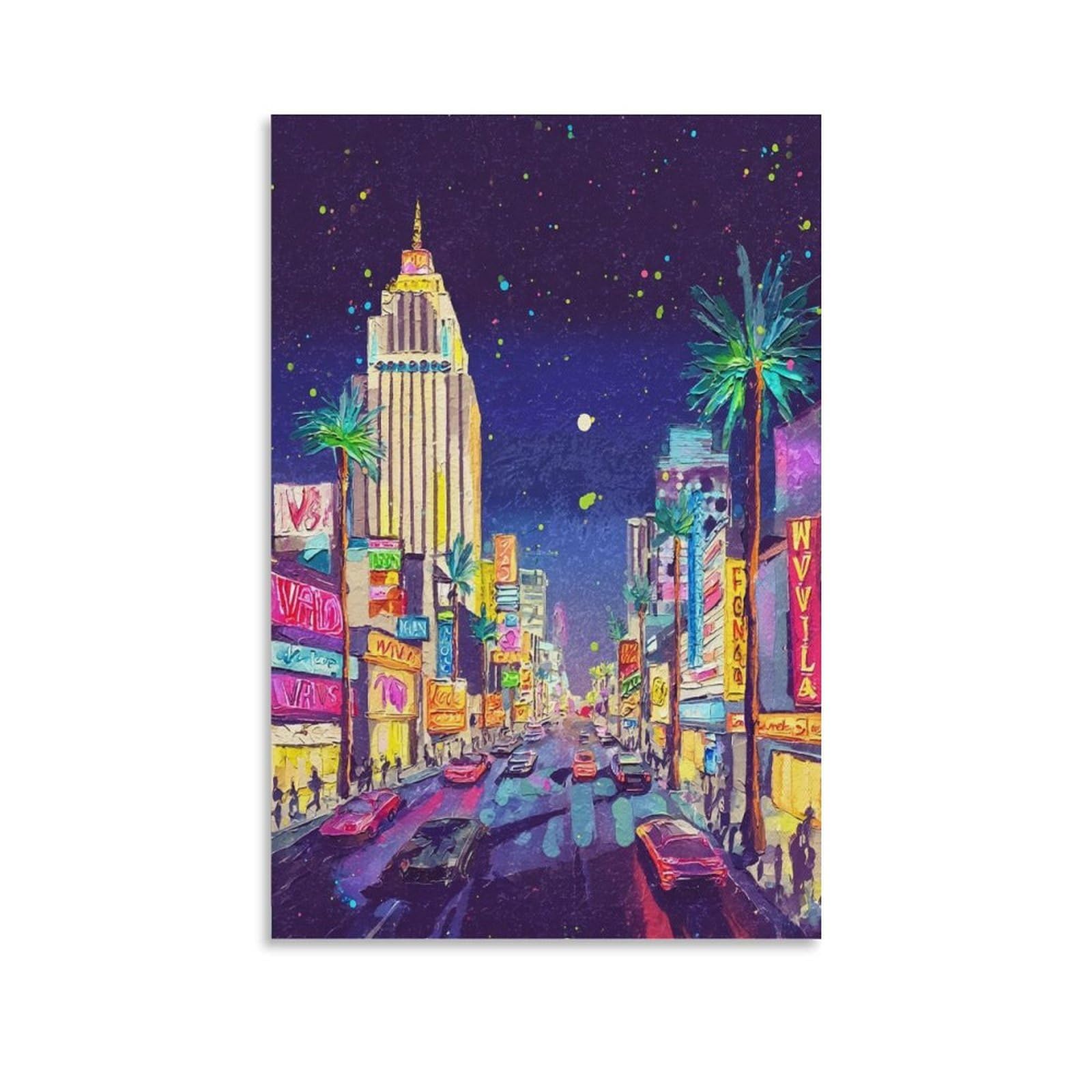 ZBBGGOZ Las Vegas Posters 20x30inch(50x75cm) Vintage Watercolor Canvas Art