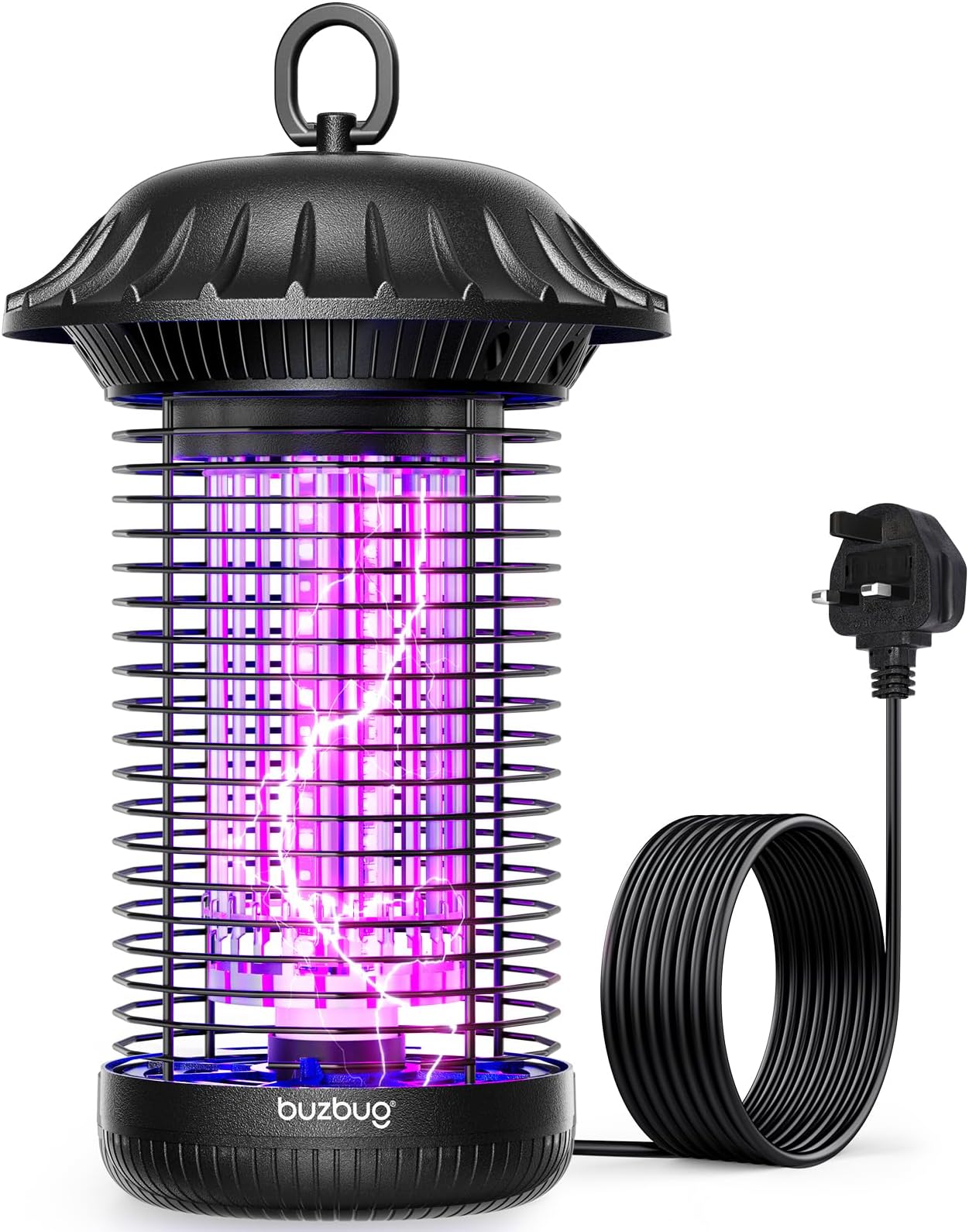 Buzbug LED Bug Zapper Indoor Outdoor, Up to 50000 Hrs Lifespan Lamps, Energy Saving & Dual Band Attraction, 1.7 m Power Cord, High Voltage Mosquito Fly Zapper Trap Killer -MO008C