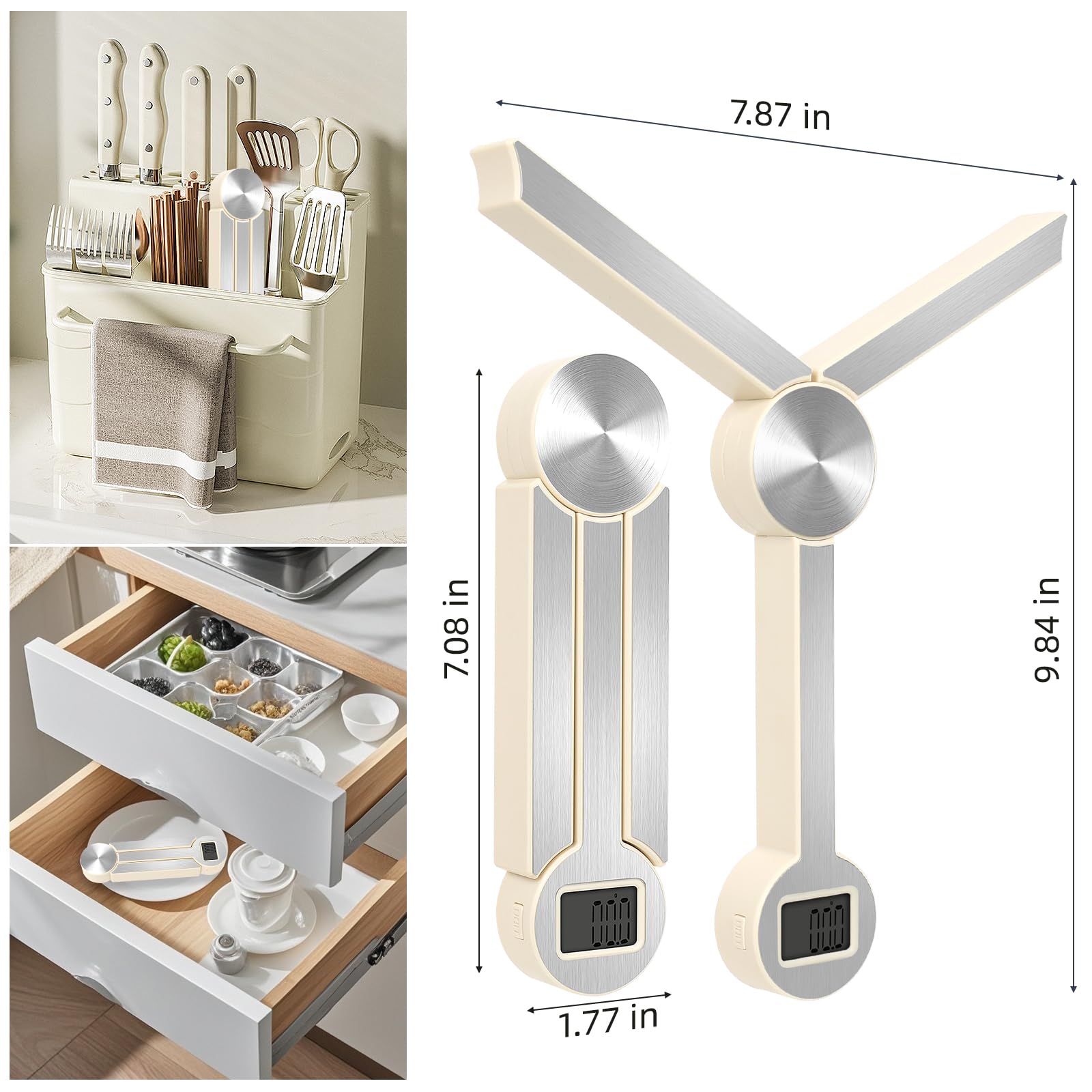 Báscula portátil para alimentos, báscula de cocina plegable ligera, báscula de varios gramos para contar calorías, uso doméstico y camping