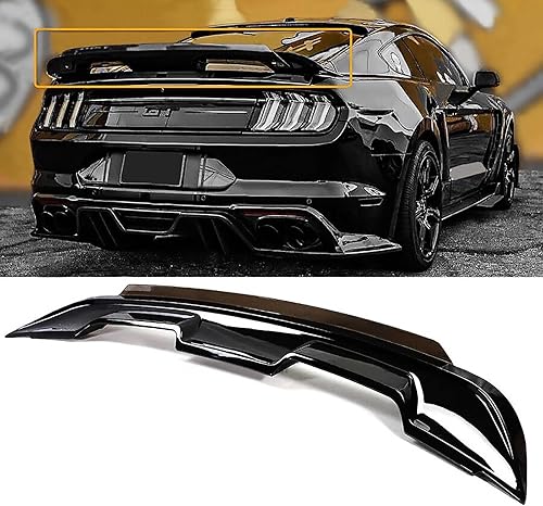 CHIESMA Alerón trasero Mustang, apto para Ford Mustang Coupe EcoBoost GT V6 V8 Mach 1 Shelby 2015-2023, Mustang ala trasera alta GT500 estilo ABS