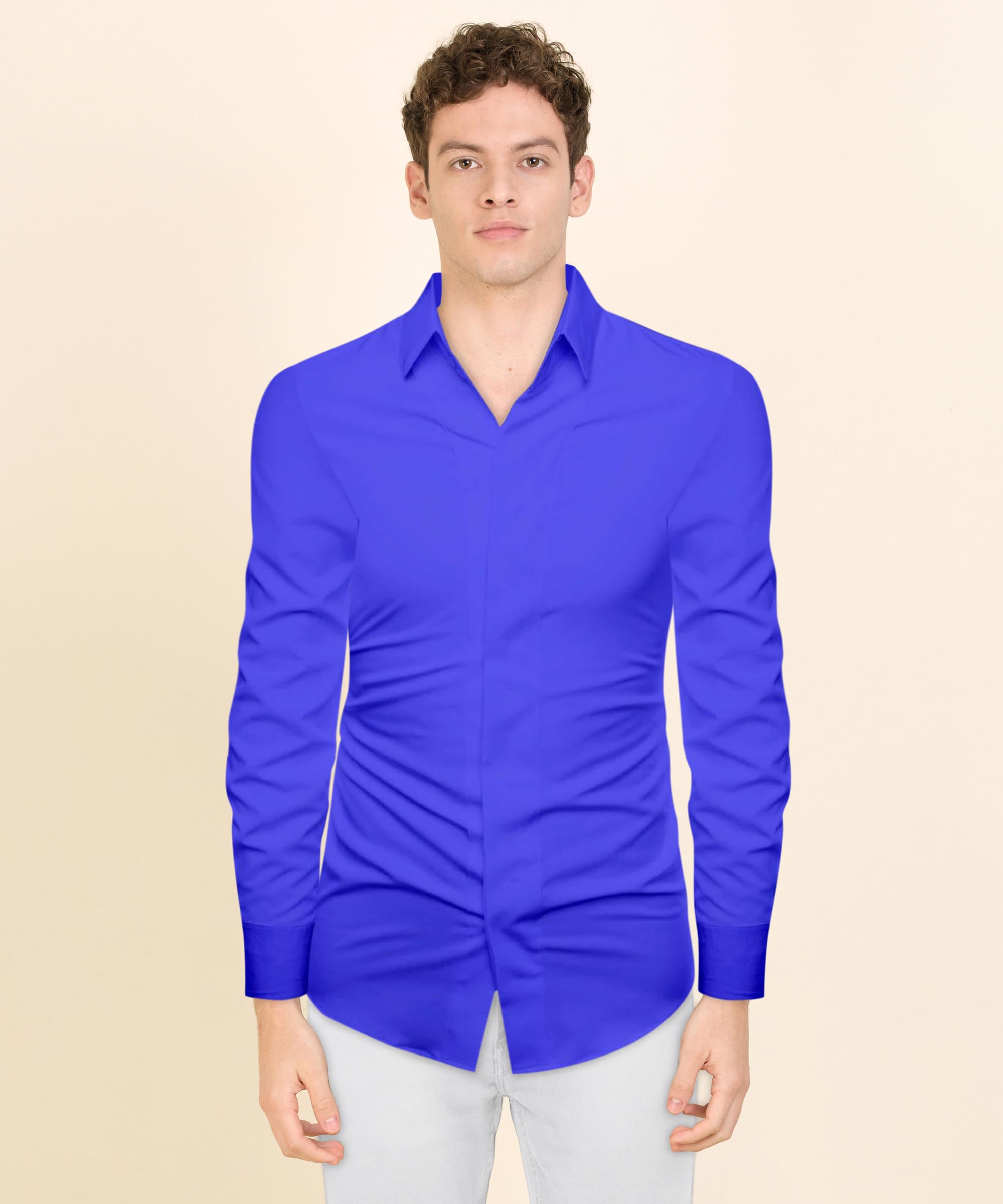 Cotton Blend Solid Shirt Fabric (Unstitched)-picture-54