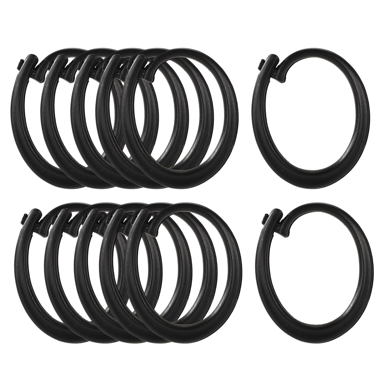 12pcs Plastic Hooks for Gazebo Curtains, Black Gazebo Clip Smooth Sliding Curtain Track Ring Accessories for Home Outdoor Pergolas Canopy Shower Replacement Parts