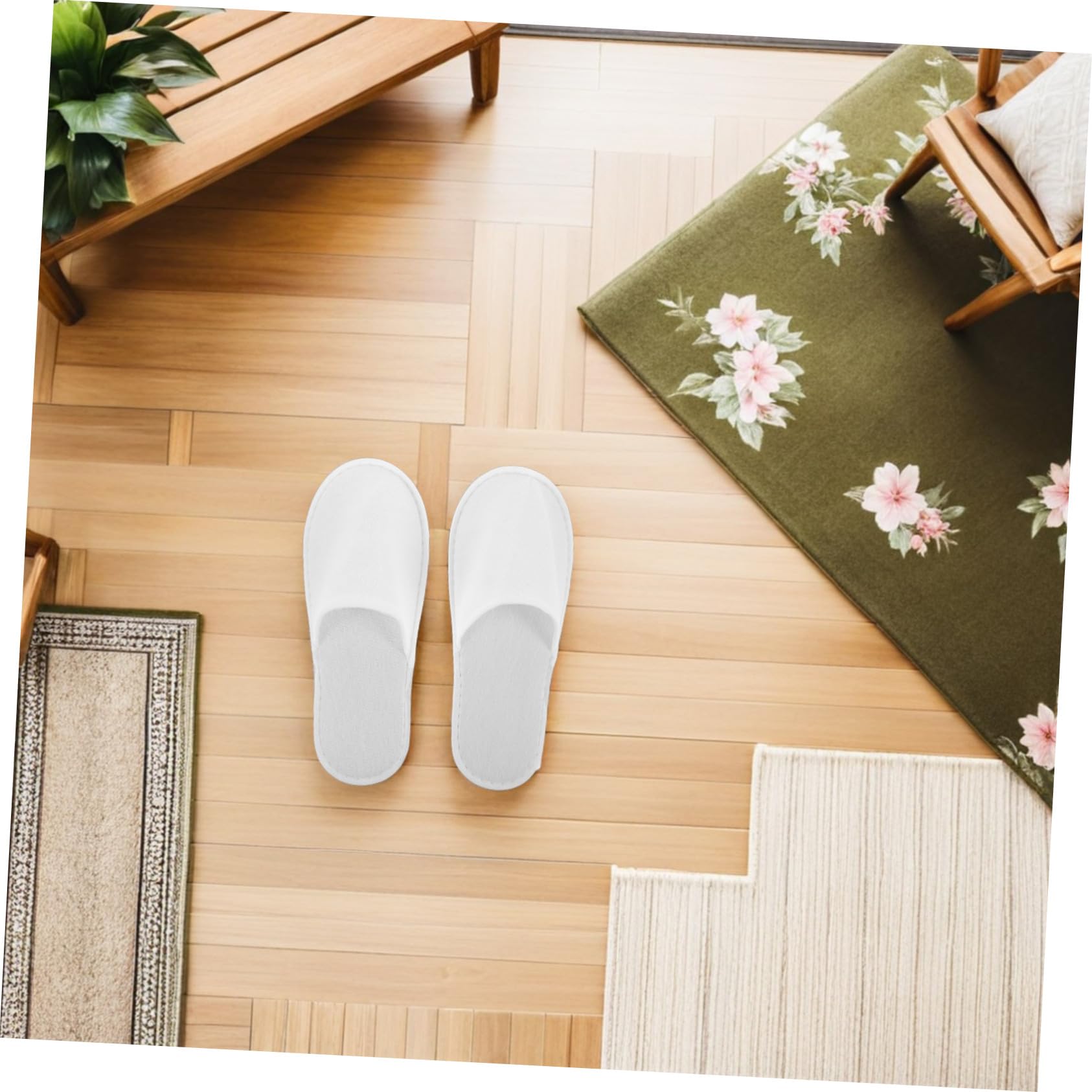 Mipcase 28 Pares Zapatillas Desechables Unisex Antideslizantes con Puntera Cerrada y Suela Acolchada de EVA Cómodas y Gruesas para Hotel Spa Viajes Bodas y Uso Doméstico Paquete