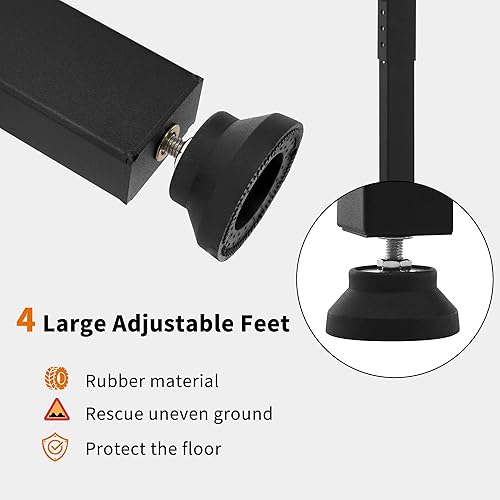 Miniatura 7 de Mcombo Banco de trabajo ajustable con mesa de madera maciza para garaje mesa de trabajo de acero con 2 tableros de clavijas para taller estación de