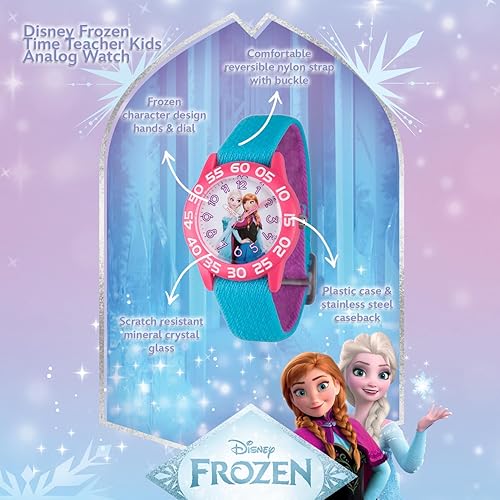 Miniatura 2 de Disney Frozen Watch Elsa and Anna for Kids 3-5 - Girls Frozen Watch with Purple Bezel - 3D Plastic Strap - Elsa & Anna Watches for Girls - Fun Toys