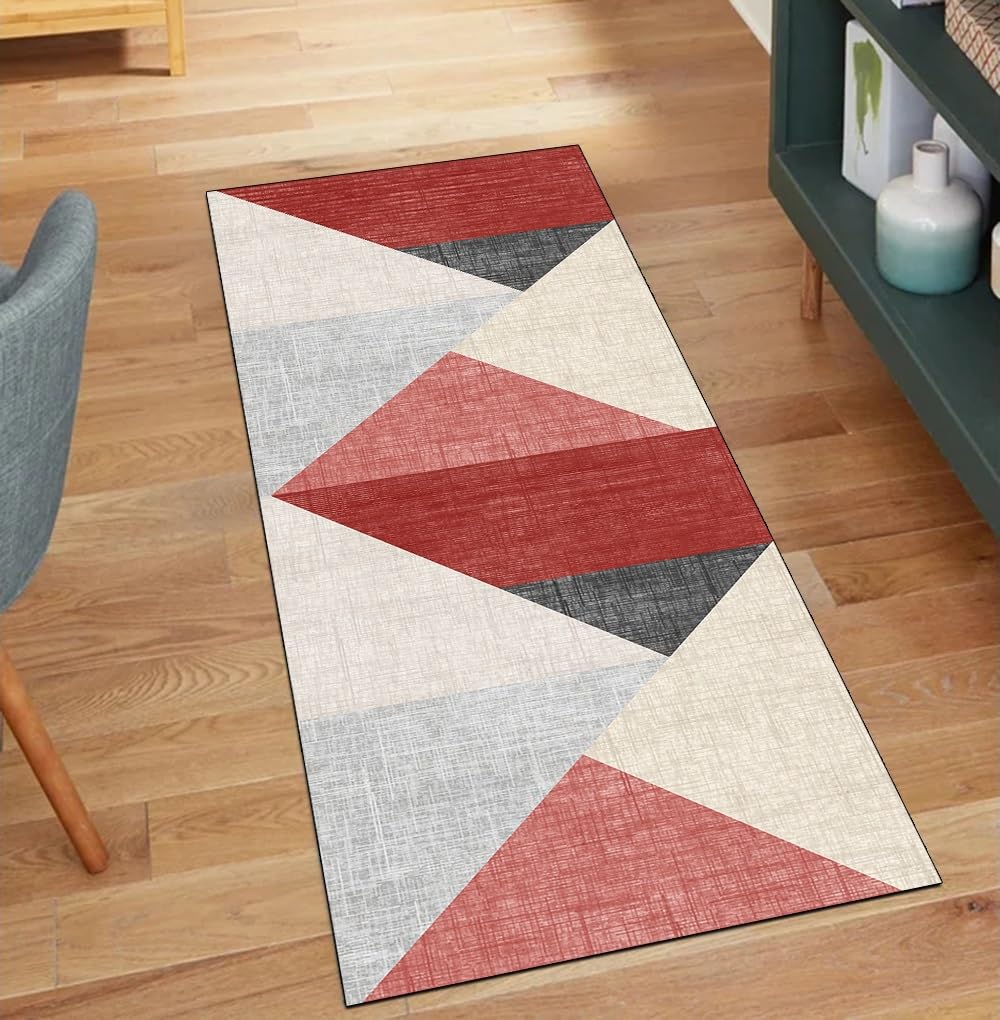 Alfombra pasillo roja decorativa de 70 x 160 cm, la bienvenida perfecta a casa