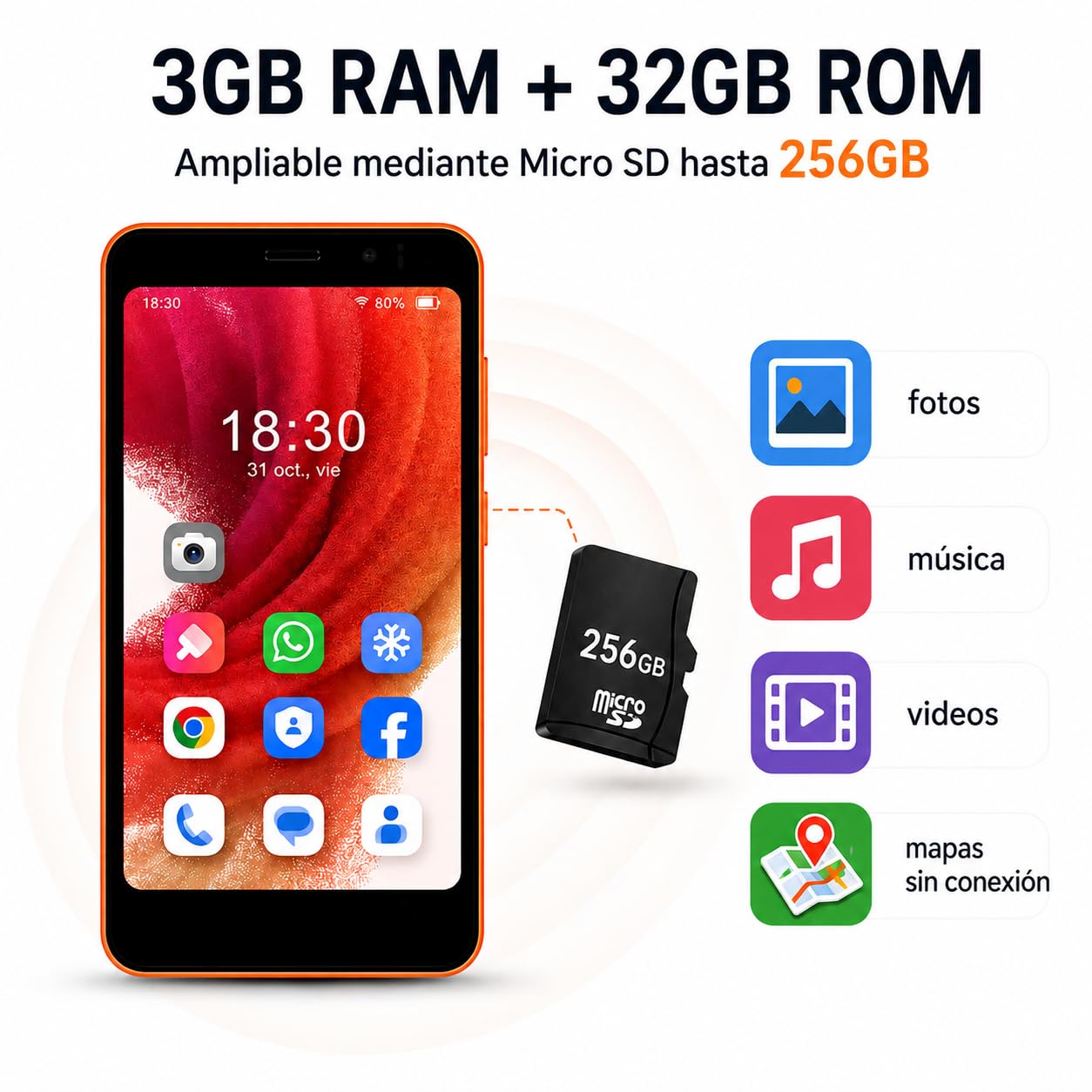 AGM Note N2 Smartphone Económico Android 16 go,Mini Teléfono 4,96 Pulgadas | WhatsApp｜3 GB + 32 GB｜3000 mAh｜Doble SIM｜IP54｜GPS｜Smartphones básicos adecuados para estudiantes