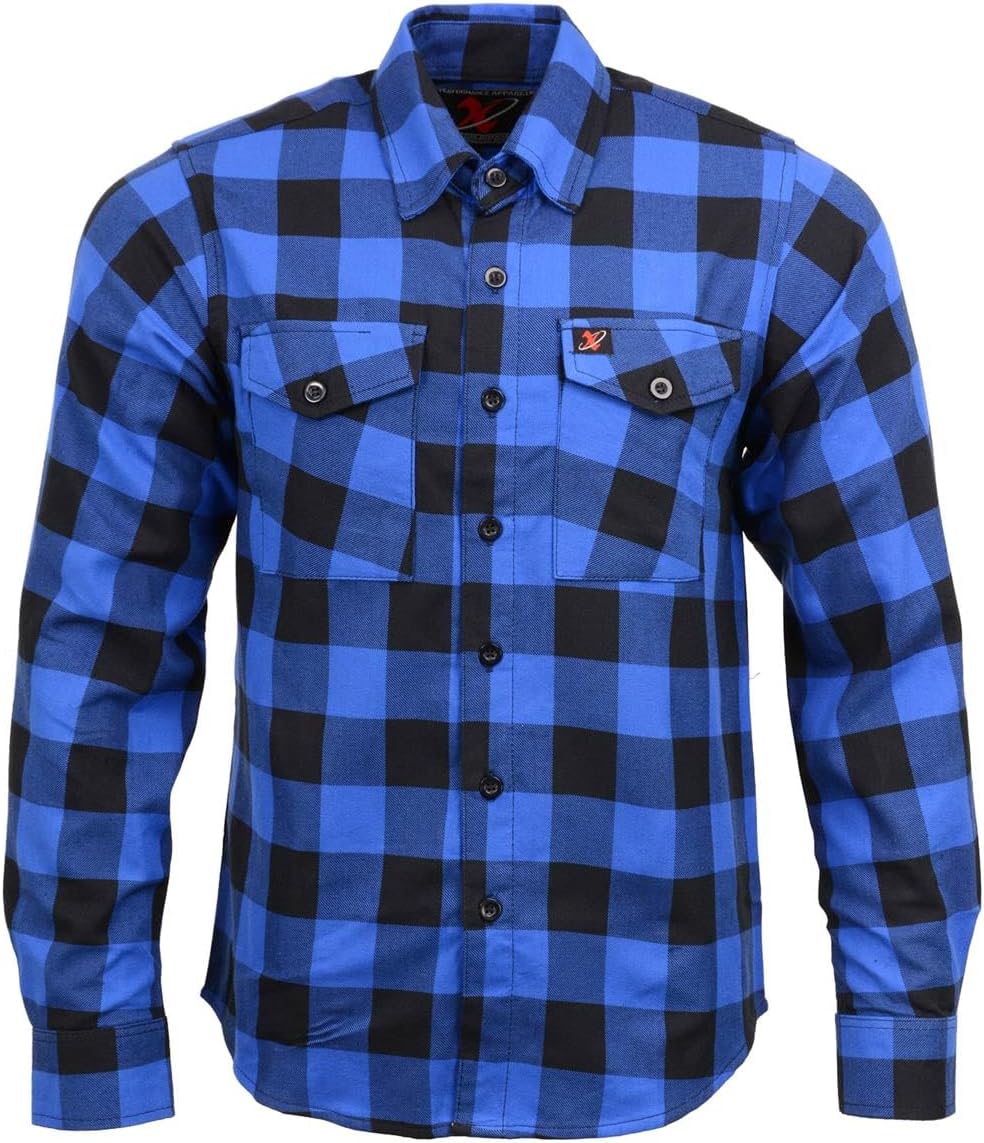 Milwaukee Leather MNG11645 Men's Flannel Plaid Shirt Blue White and Maroon Long Sleeve Cotton Button Down Shirt - Image 6