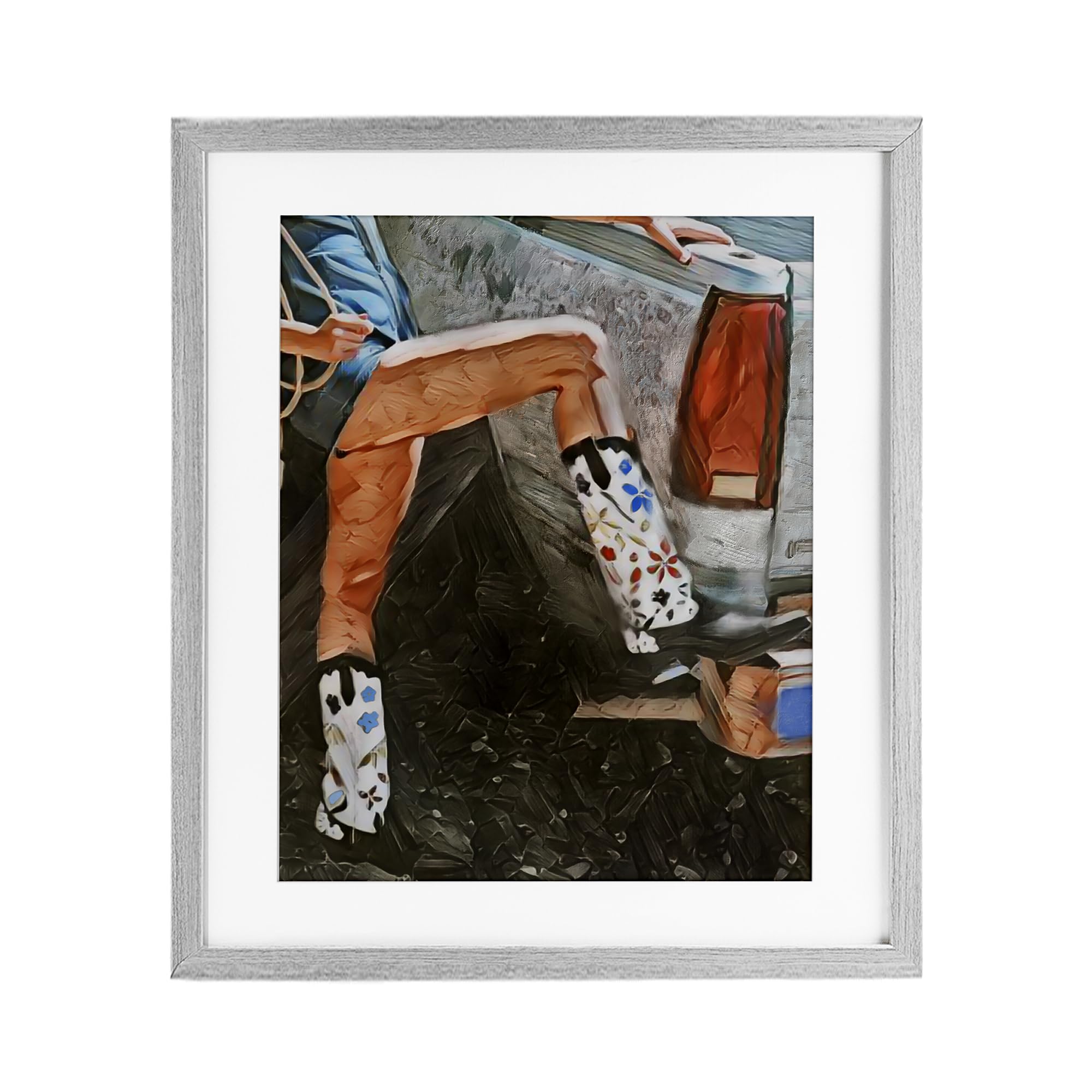 Affiche cowgirl Stupell encadrée grise résout mur vide 53x43 cm