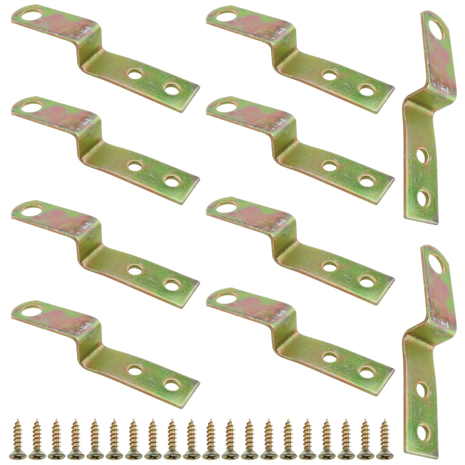 10PCS 80mm/3.15inch Furniture Support Shelf Bracket Fastener Coloured Zinc Metal Z Frame Bracket for Door and Window and Chair Component Fixing Installation