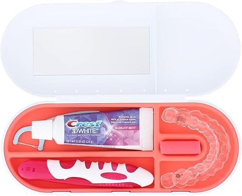 Miniatura 4 de SmileKontainer Slimline - Estuche de viaje compacto para alineadores, cepillo de dientes y accesorios, espejo integrado para una fácil inserción en