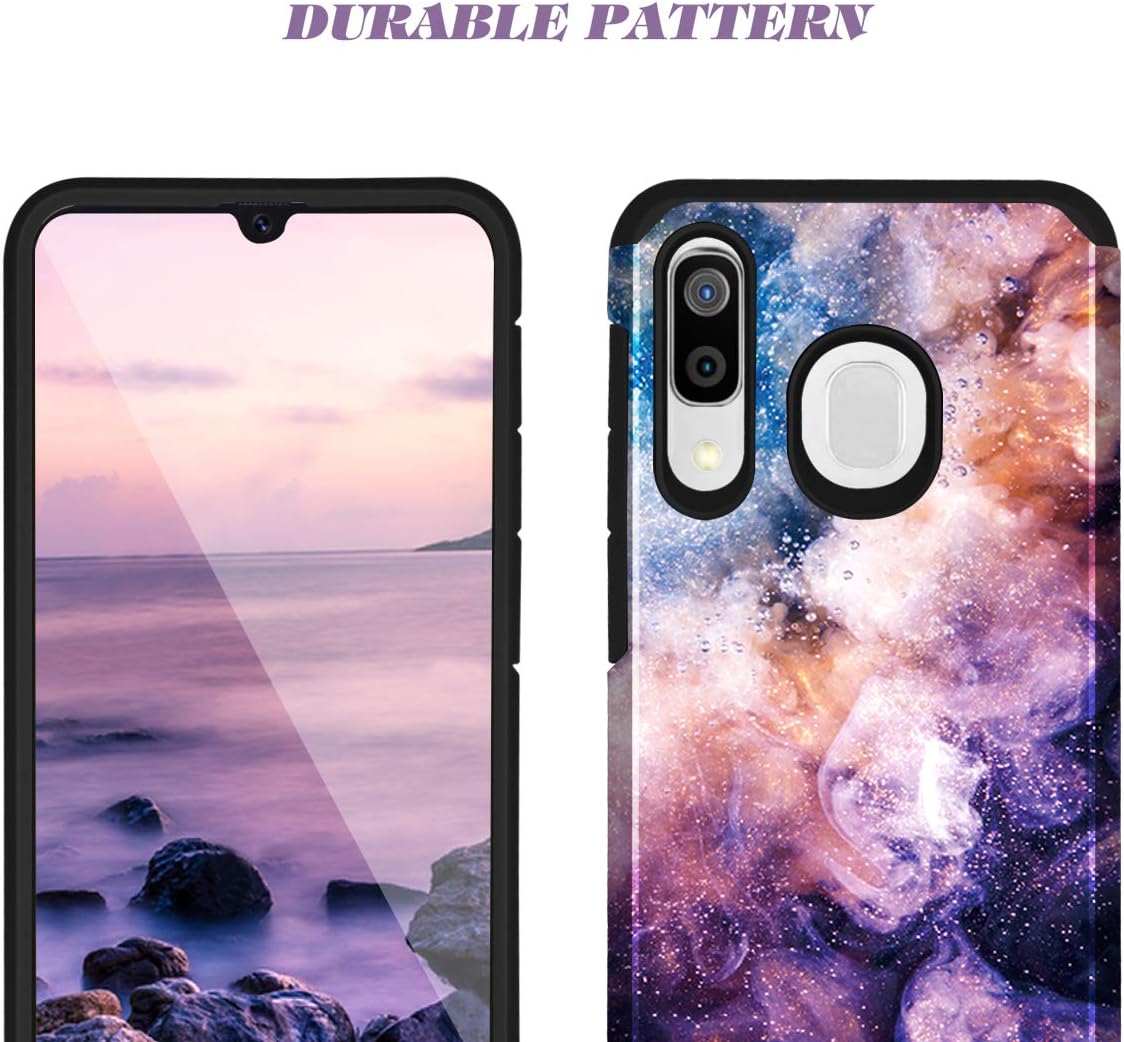 Fingic Samsung A20 Case, Samsung Galaxy A20/A30/A50 Case Nebula Design Hybrid Hard PC Soft Rubber Silicone Cover Anti-Scratch Shockproof Protective Case for Samsung Galaxy A20/A30/A50 (6.4 inch),Black