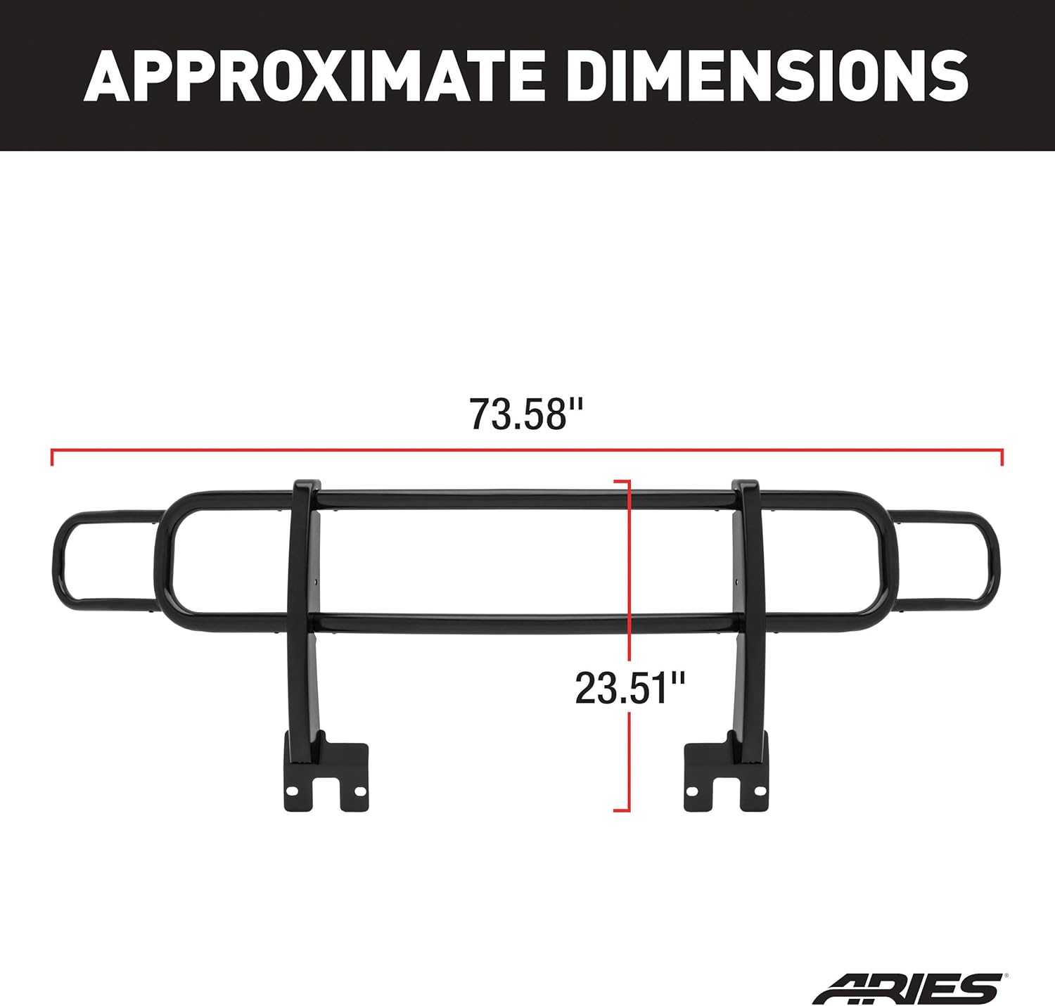 ARIES 4078 Black Steel Grille Guard, No-Drill, Select Hummer H3, H3T
