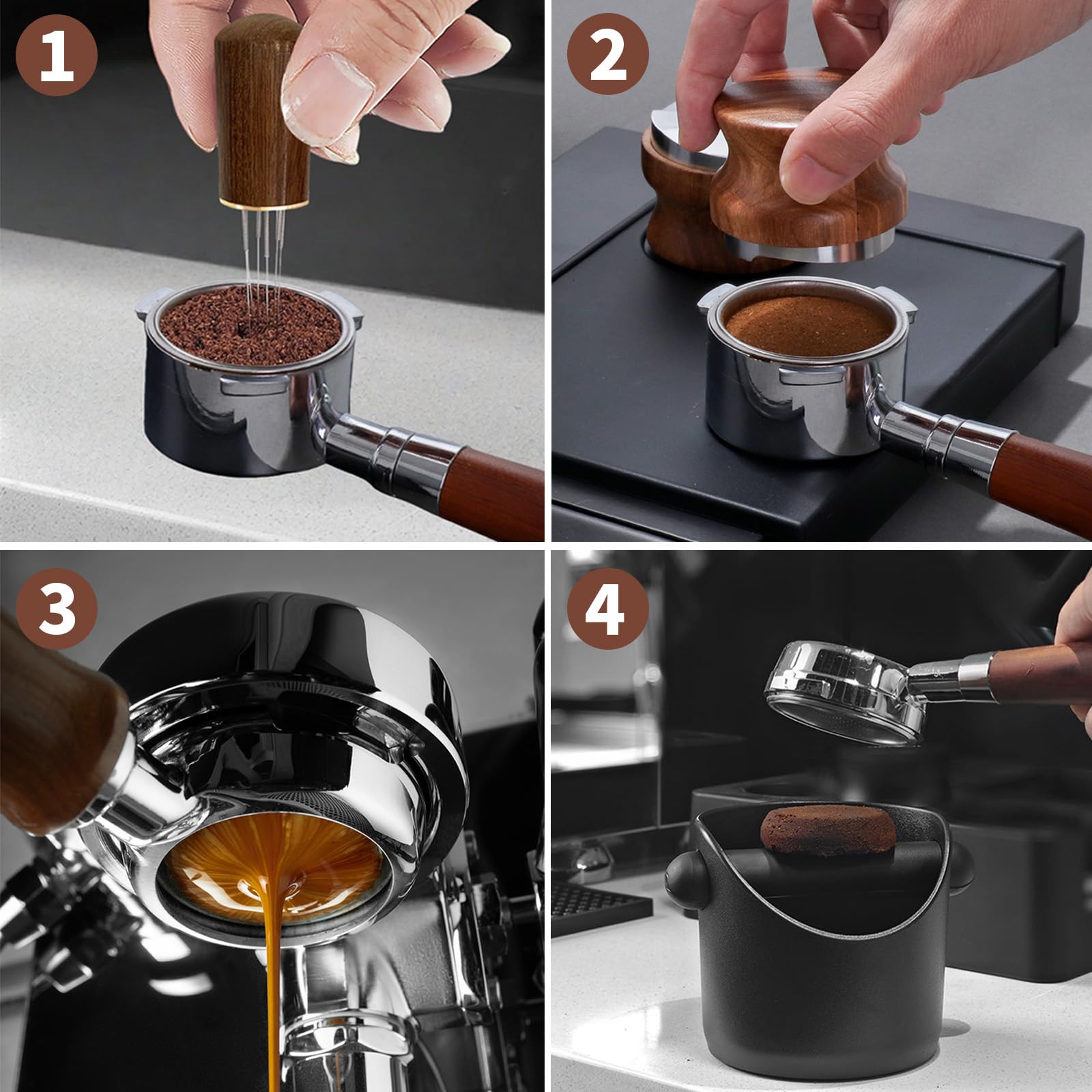 Espresso Coffee Knock Box, Coffee Machine Accessories 4.4 Inch Bin Small, Remova