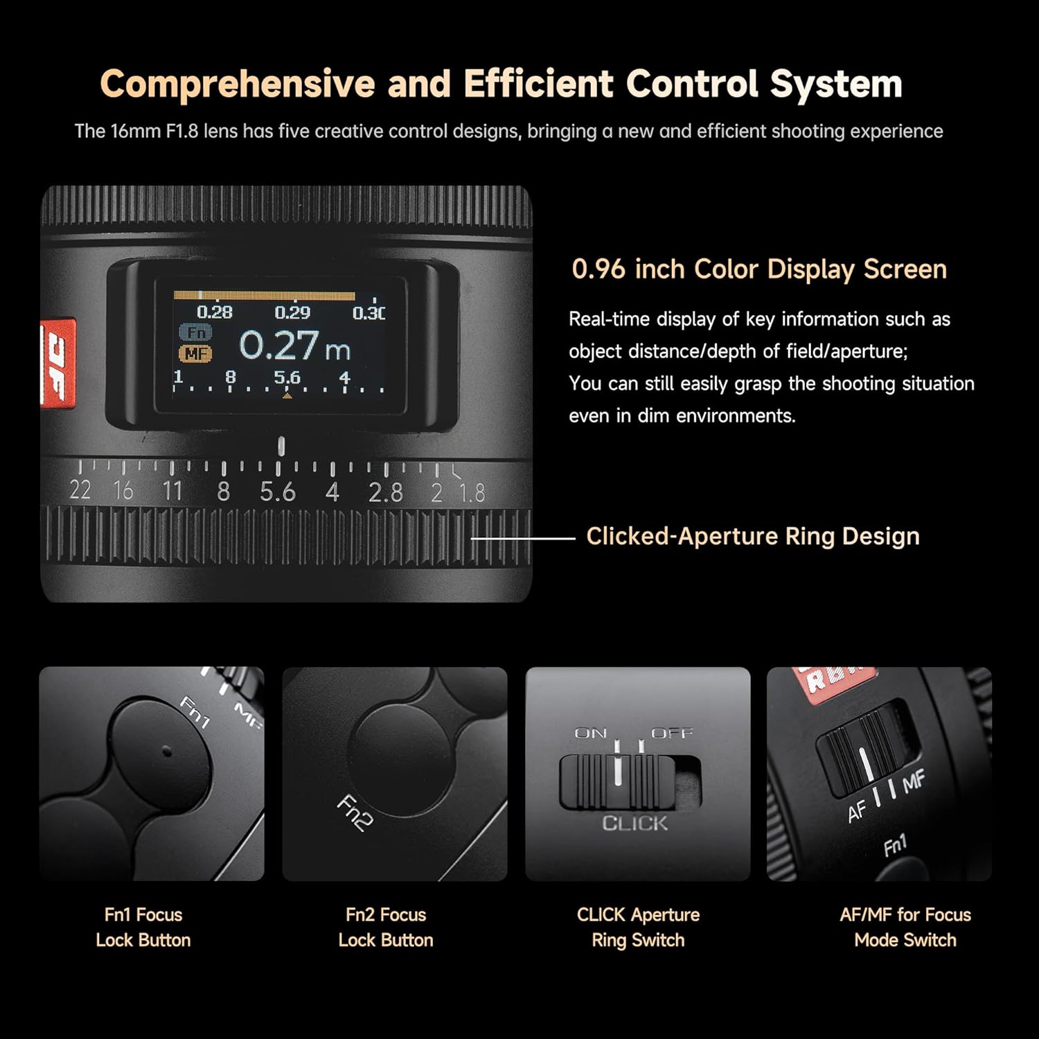 Comprehensive Control Features of the Viltrox 16mm F1.8 Z Lens