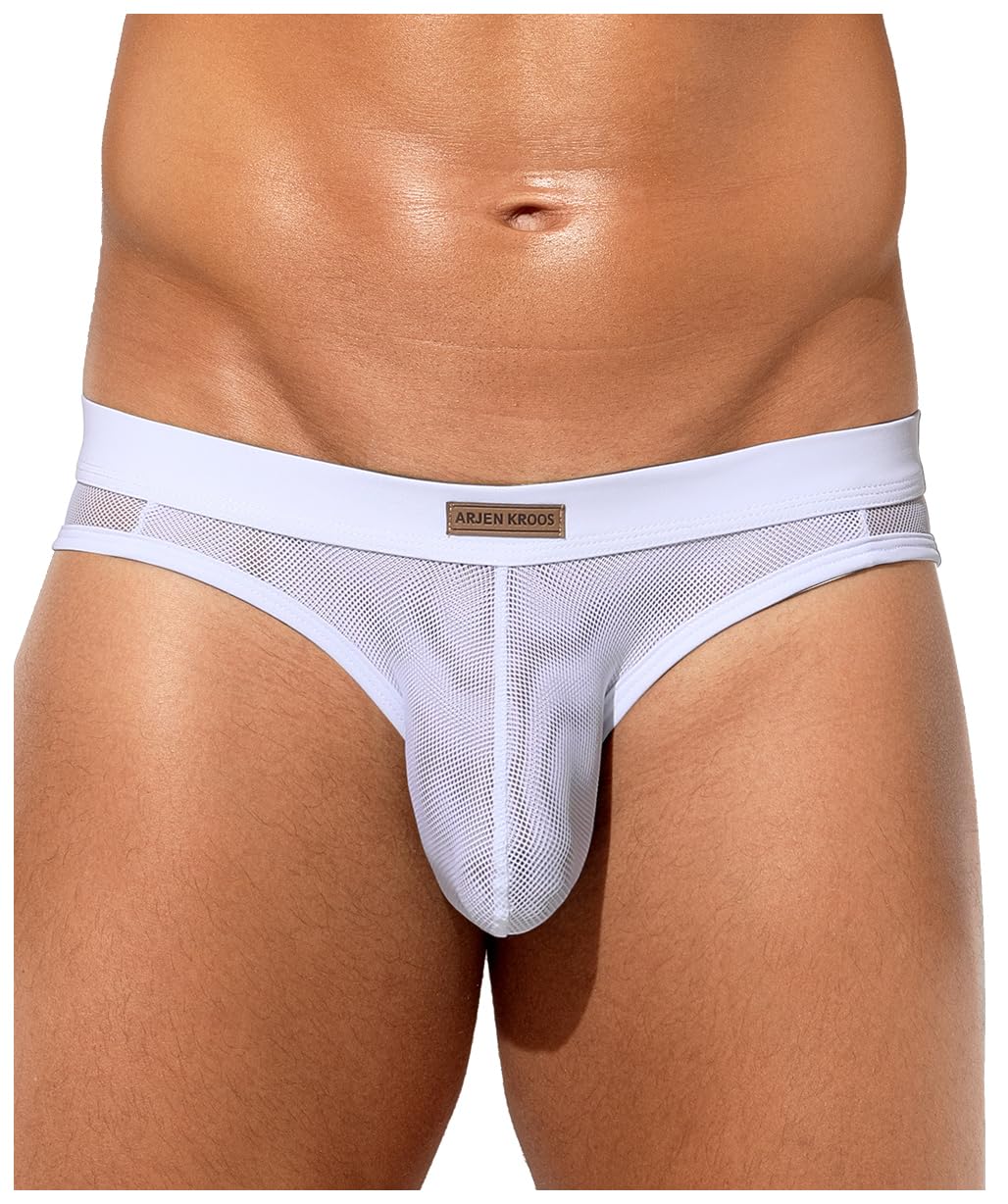 Arjen Kroos Men's Sexy Underwear See-through Sheer Briefs Mesh Pouch Lingerie Tagless Underpants