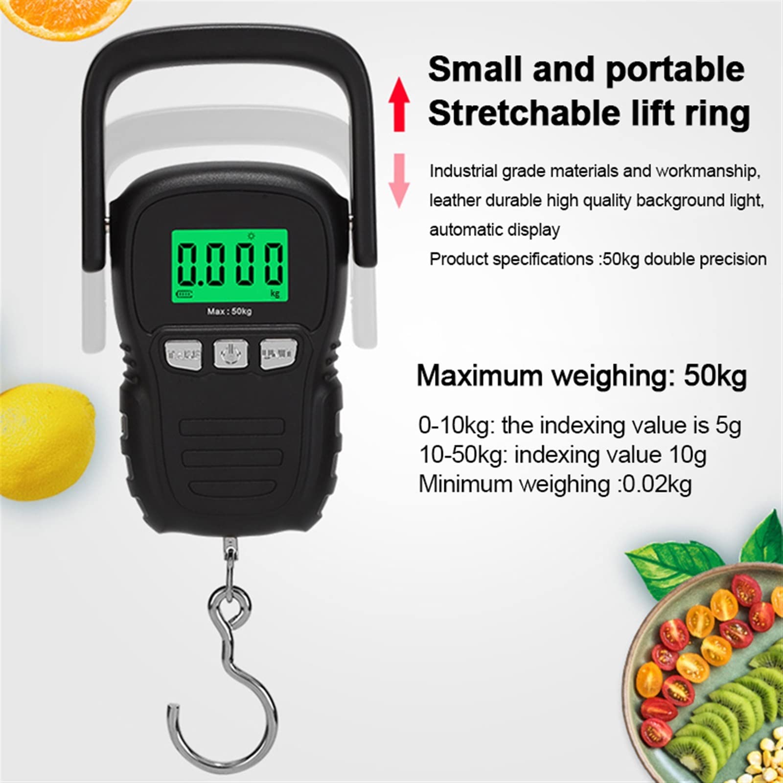 CVNIMV ysc Electronic Digital Weight Scale Backlit Portable Fishing Postal Travel Luggage Hanging Hook with Tape Measure : Clothing, Shoes & Jewelry