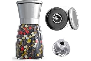 Professional Pepper Grinder: 6 OZ Silver Elite Peppercorn Grinder
