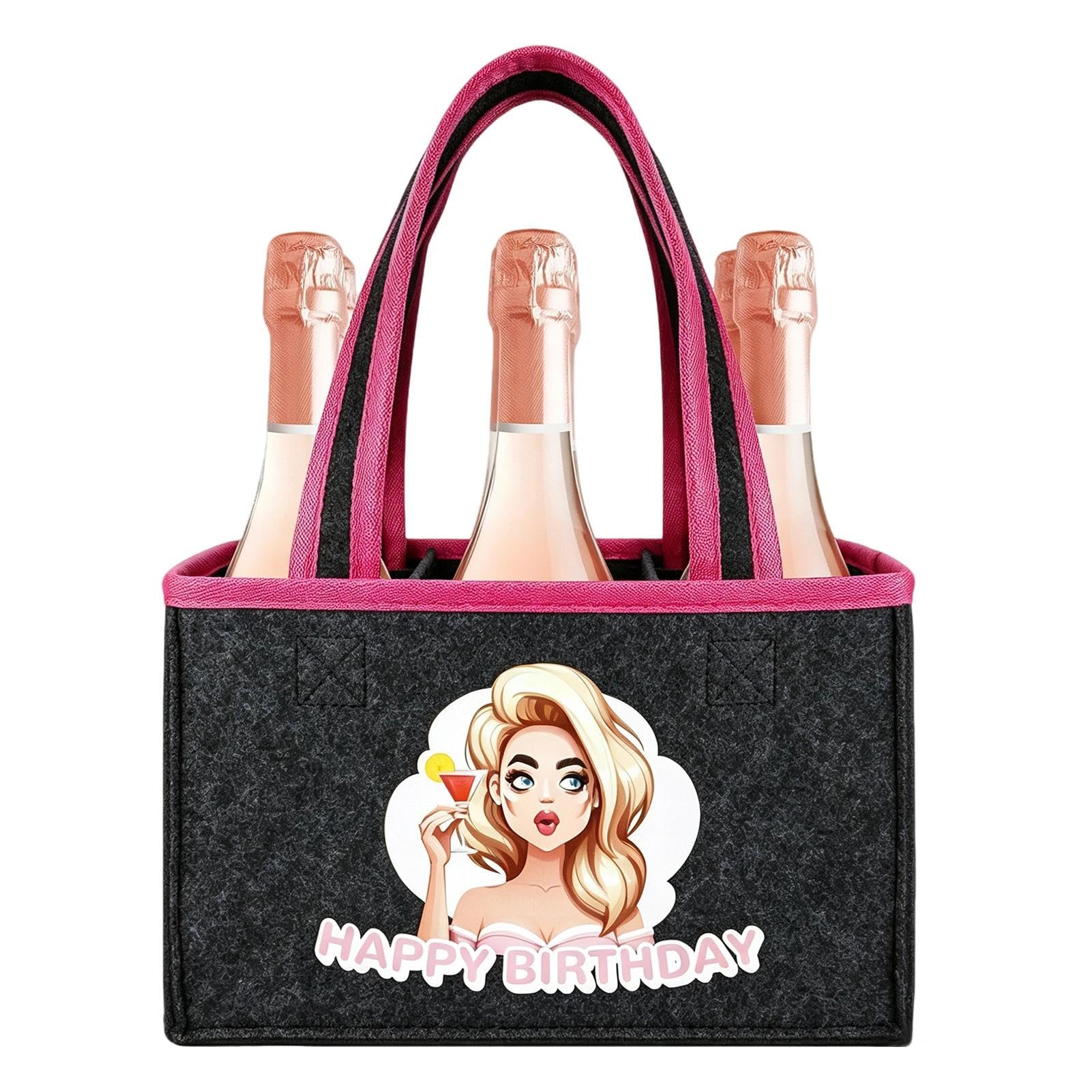 Geburtstagsgeschenk für Frauen, Lustige Geschenke für Frauen und Freundin | Witzige Geschenk Frauen Geburtstag Flaschentasche Filz, Geschenk Freundin Geburtstag, Geburtstagsgeschenk für Freundin