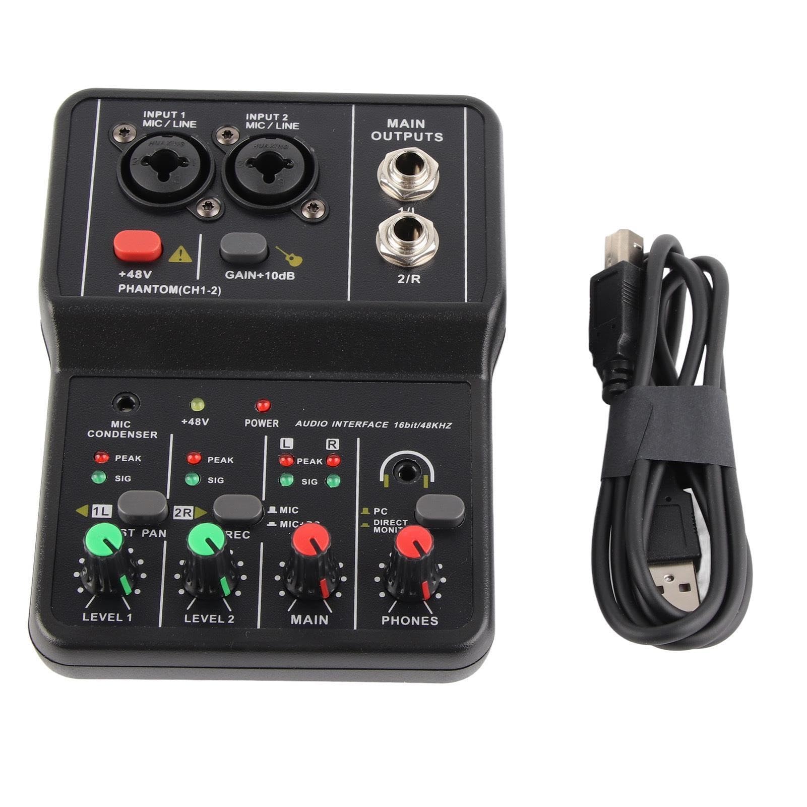 Kontroler DJ-ski, Konsola miksera z kartą dźwiękową USB 48 V - kompaktowy mikser