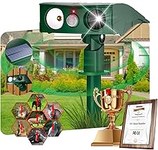2026 Upgraded Cat Deterrent for Gardens UK【Double Protection Dual Ultrasonic -SFE Certified】【IP65 Waterproof-Solar Panel Powered】Fox Deterrents for Gardens UK,Waterproof, Suitable for Lawns&Outdoor