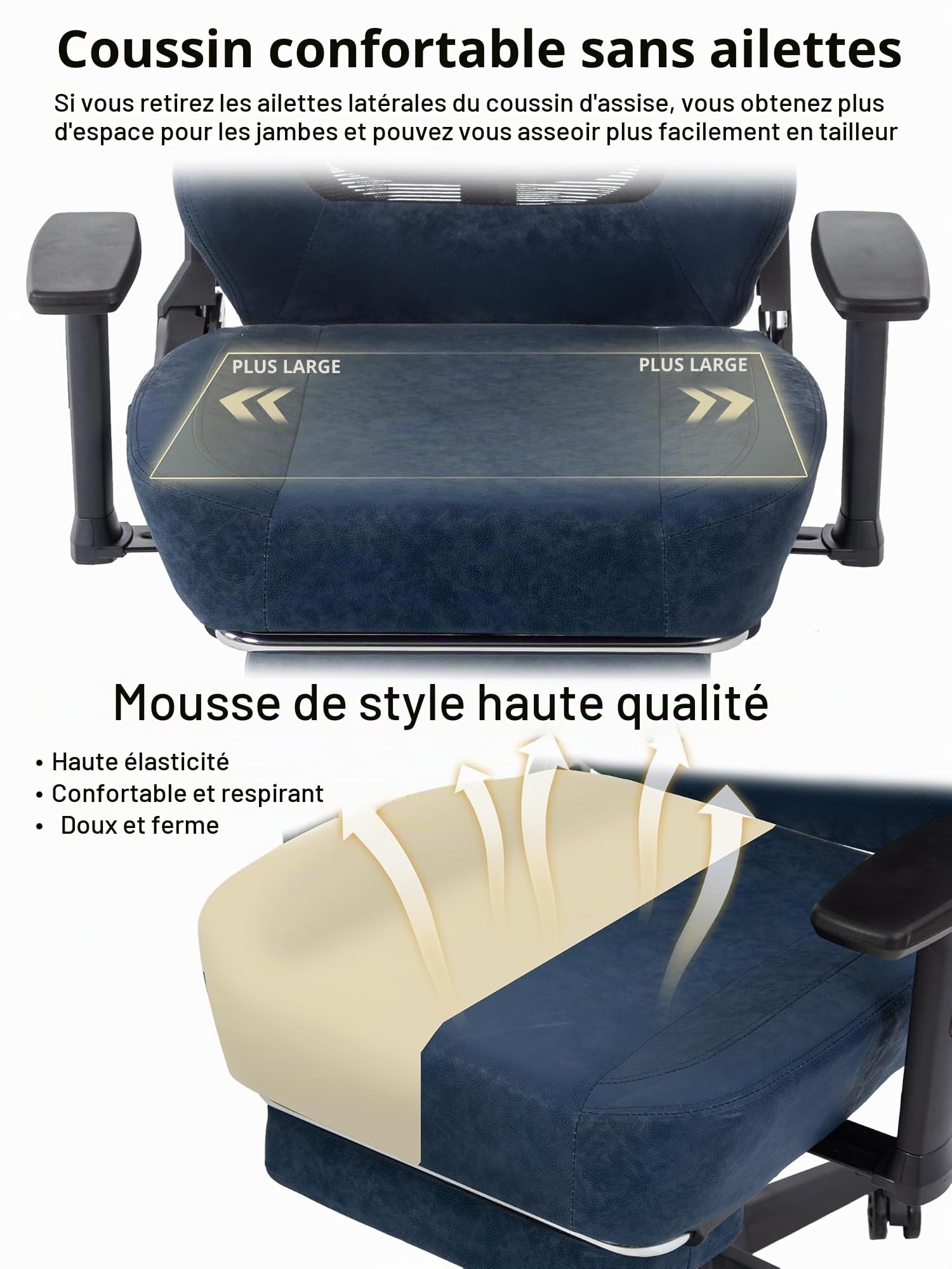 Symino Chaise de Gamer Ergonomique, Chaise Gaming avec Soutien Lombaire Repose-Pieds, Fauteuil de Bureau réglable et pivotant capacité de Charge 150 kg