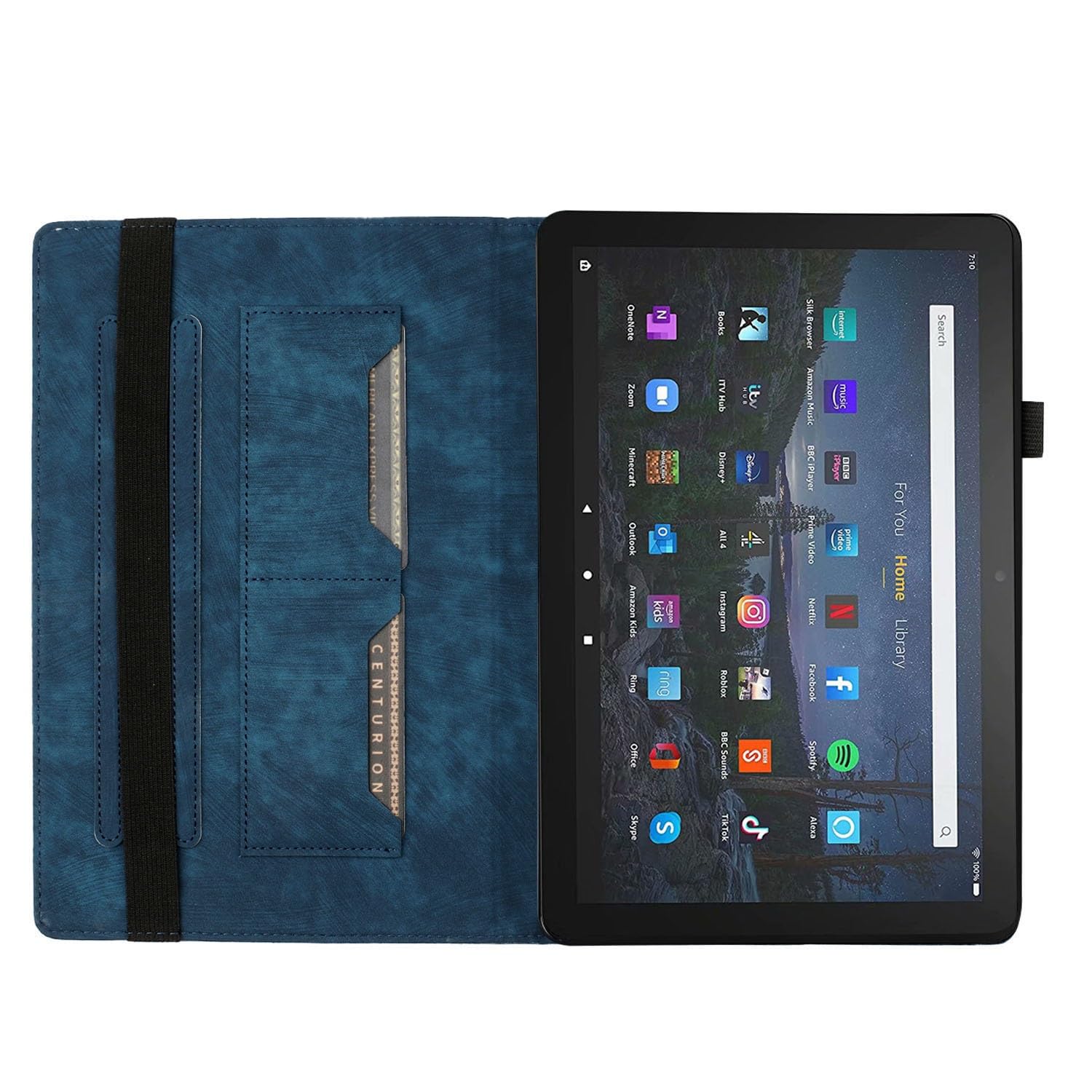 Custodia protettiva per tablet PC compatibile con Fire HD 8 / Fire HD 8 Plus (10a generazione, 2020) custodia protettiva pieghevole in rilievo con supporto protettivo antiurto in pelle PU con slot per