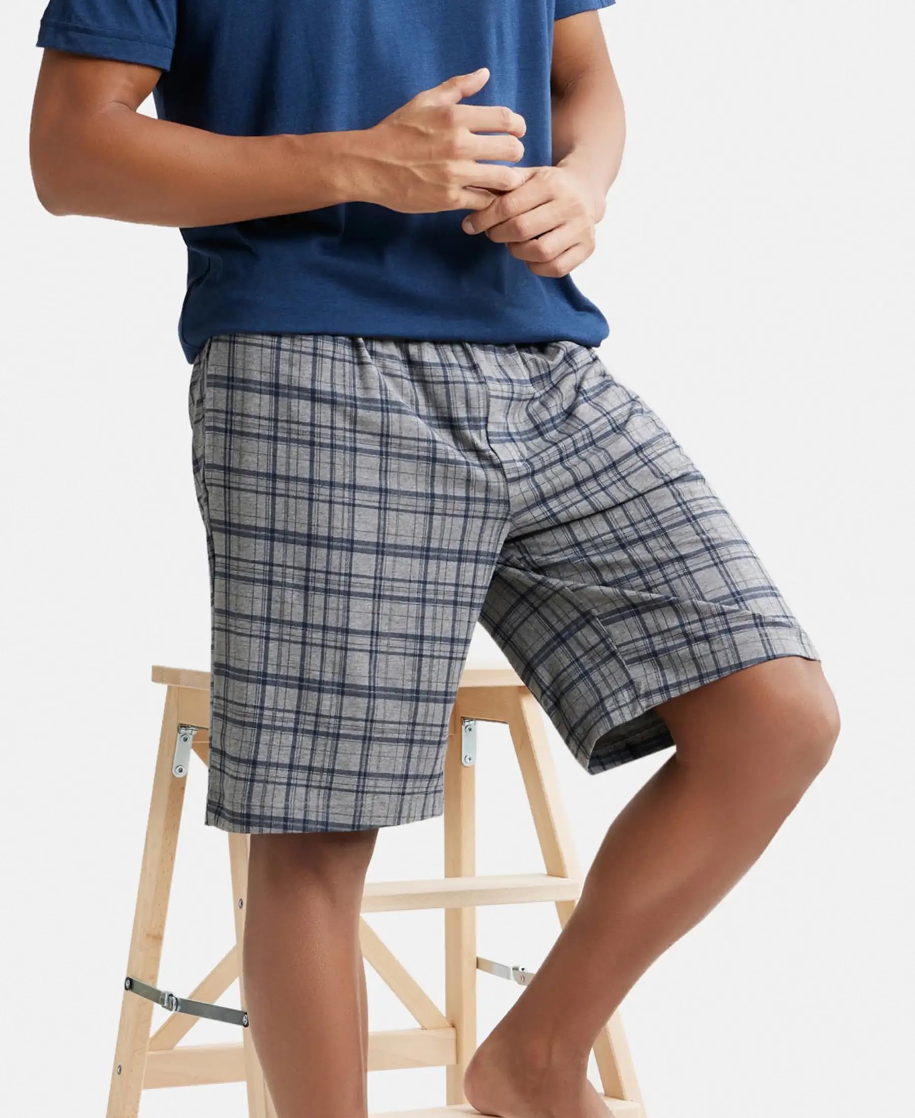 Jockey Men's Regular Fit Modal Shorts (IM02_Mid Grey Mel/Ash1_S) 1