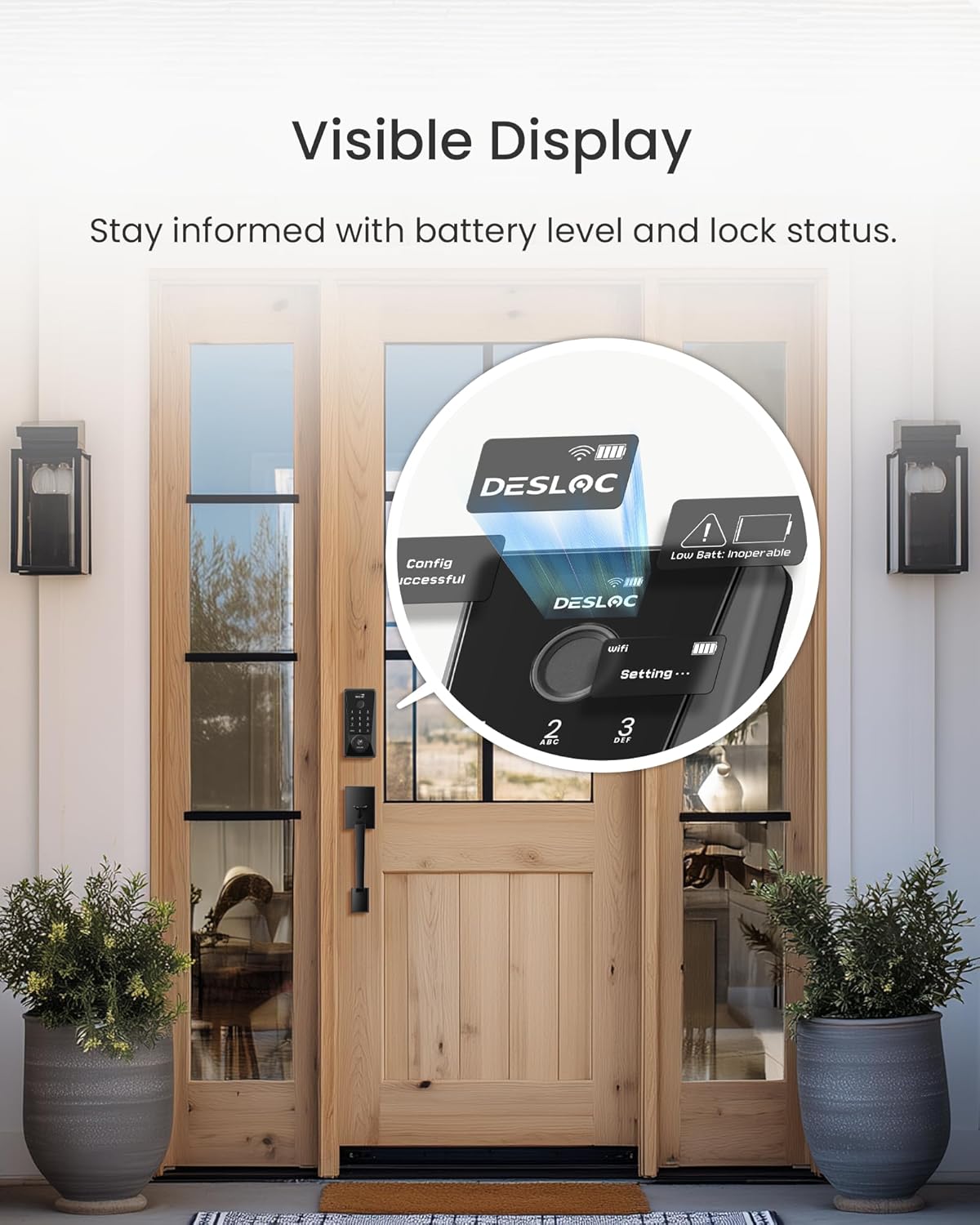 DESLOC WiFi Smart Lock D110 Plus, Built-in Wi-Fi No Hub Needed, Fingerprint Keyless Entry Front Door Lock, Touchscreen Keypad Deadbolt, Remote Control, Auto Lock, Anti-Peep PIN, BH...