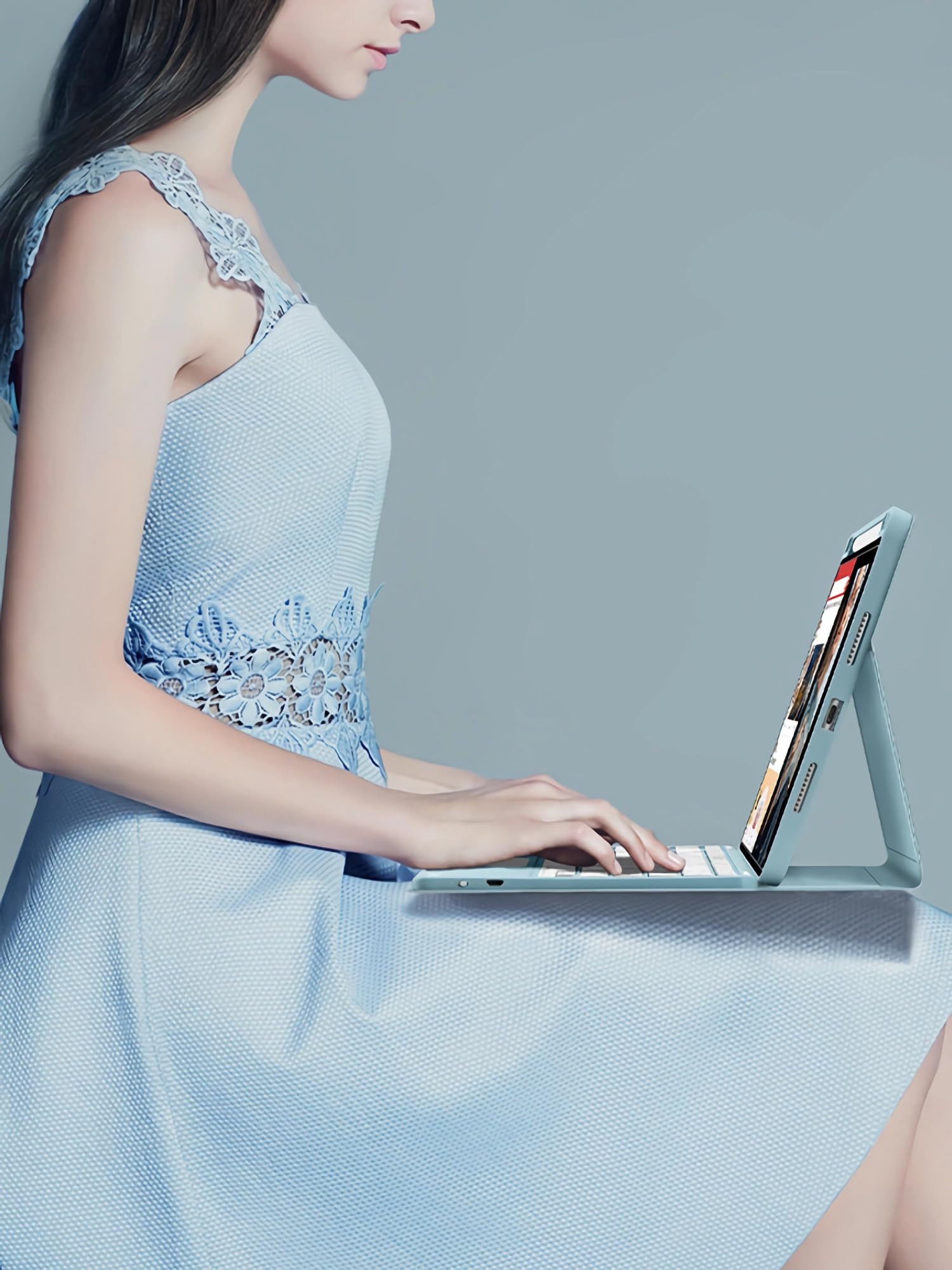 Etui z Klawiaturą do Xiaomi Pad 6S Pro 12.4" 2024 z Gładzikiem, Wbudowany Uchwyt na Ołówek, Magnetyczna Odłączana Bezprzewodowa Klawiatura Bluetooth z Myszą,Pink