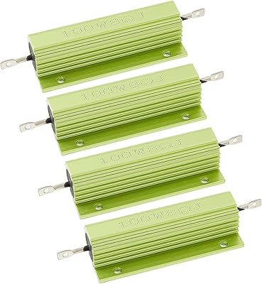 Murtenze 4 Pack 100W 8 Ohm Resistor Wirewound Resistors, Aluminum Case Chassis Mounted Resistor for Doorbell, Led, Power Supply Equipment