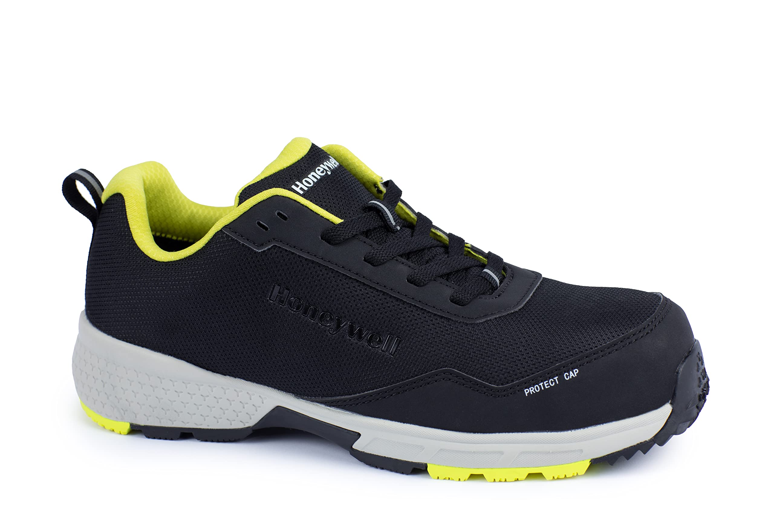 Honeywell Agile Starter S1P SRC Industrial Safety Shoes for Men & Women, Low-Cut Style, 3D Mesh Lining, Fiberglass Toecap, Rubber Outsole, Yellow, Size 11 UK, 6250126-46