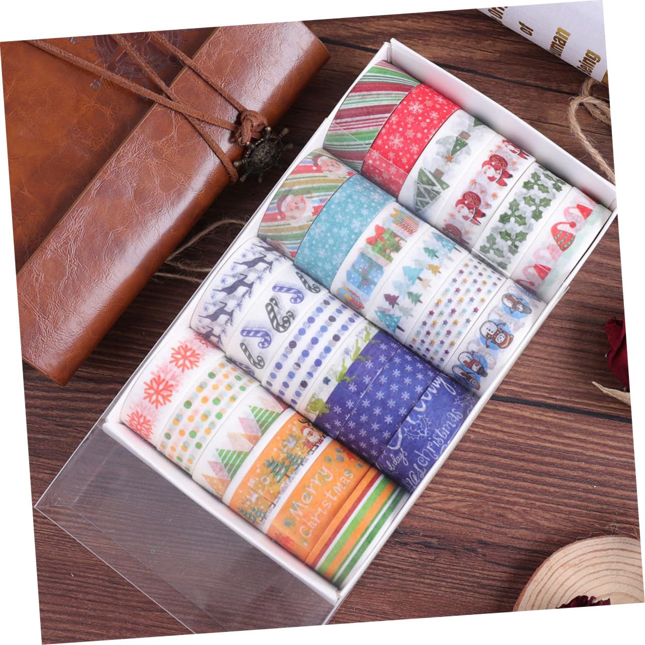 SEWACC 72rollos Cinta Washi Adhesiva para Manualidades Navideñas De Tapes Decorativos para Scrapbooking y para Festividades y Proyectos Creativos