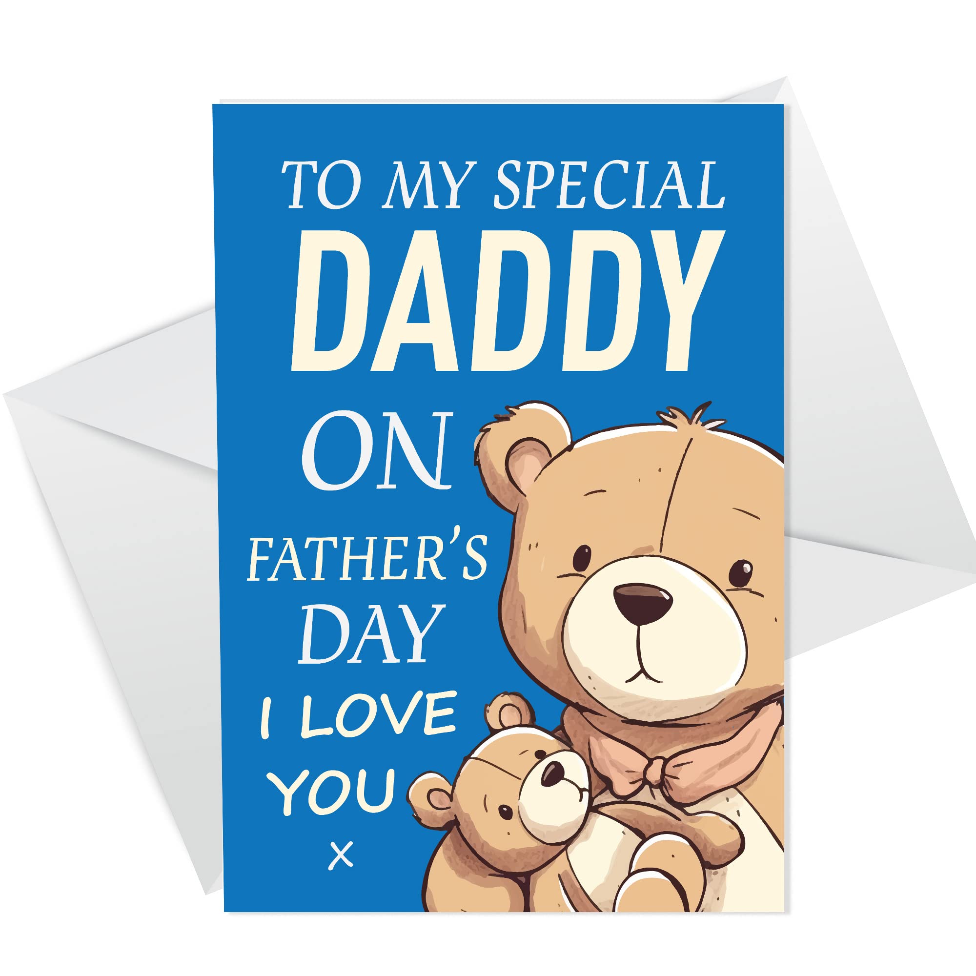 RED OCEAN Fathers Day Card For Daddy From Daughter Son Bear Daddy Card For Fathers Day Cute Card For Daddy