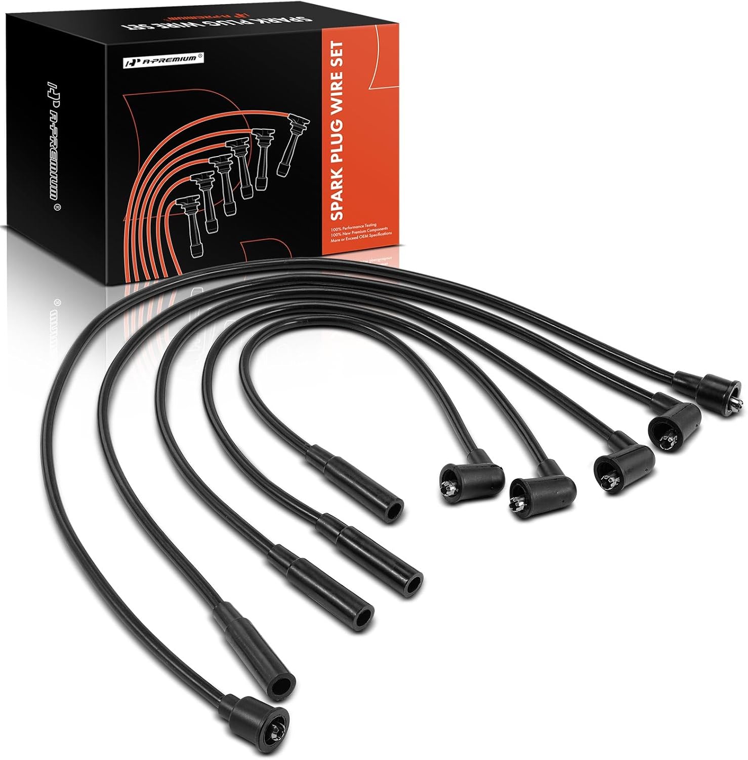A-Premium Ignition Spark Plug Wires Set of 5 Compatible with Ford Courier 1972-1979/1981-1982 & Lada Niva 1984-1993, Signet 1984-1993, 1.3L 1.5L 1.6L 1.8L 2.0L