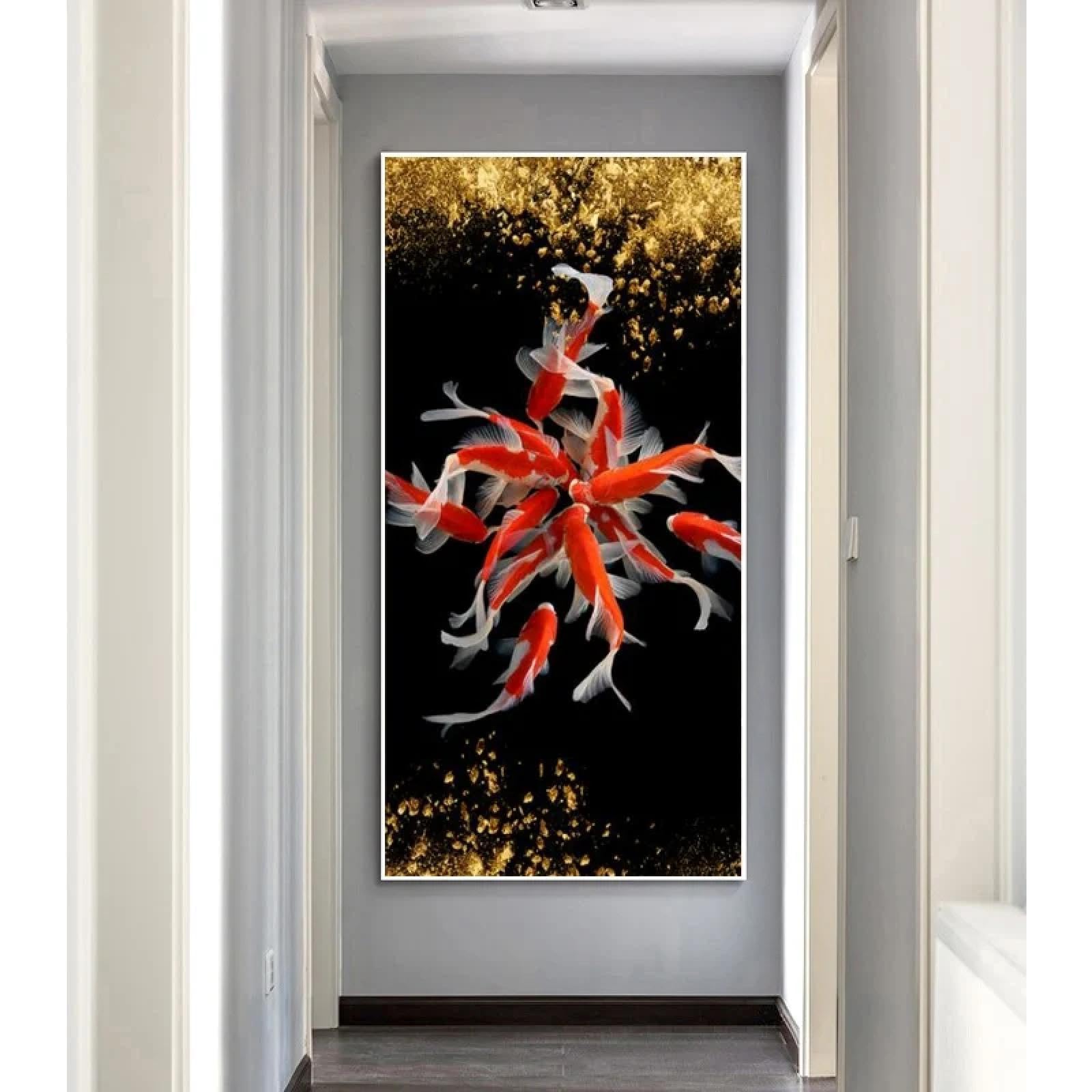 Affiche et impression murale de qualite poisson dore avec cadre