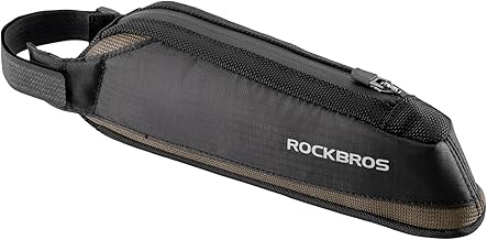 ROCKBROS Bicycle Frame Bag, Top Tube Bag 0.65L Reflective Bicycle Accessory for MTB Road Gravel, Black