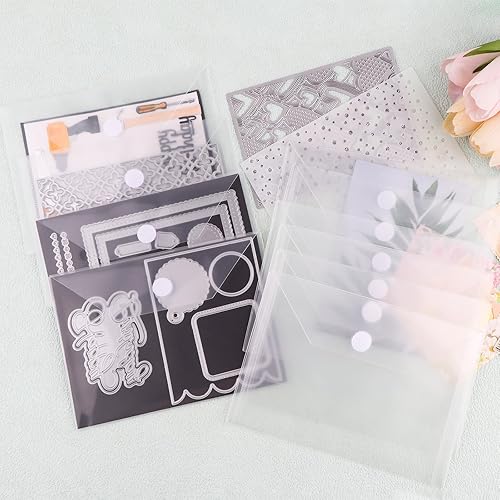 Miniatura 9 de 20 bolsillos de almacenamiento de sellos y troqueles, bolsas de sellado de plástico transparente resellables, estuche de almacenamiento para