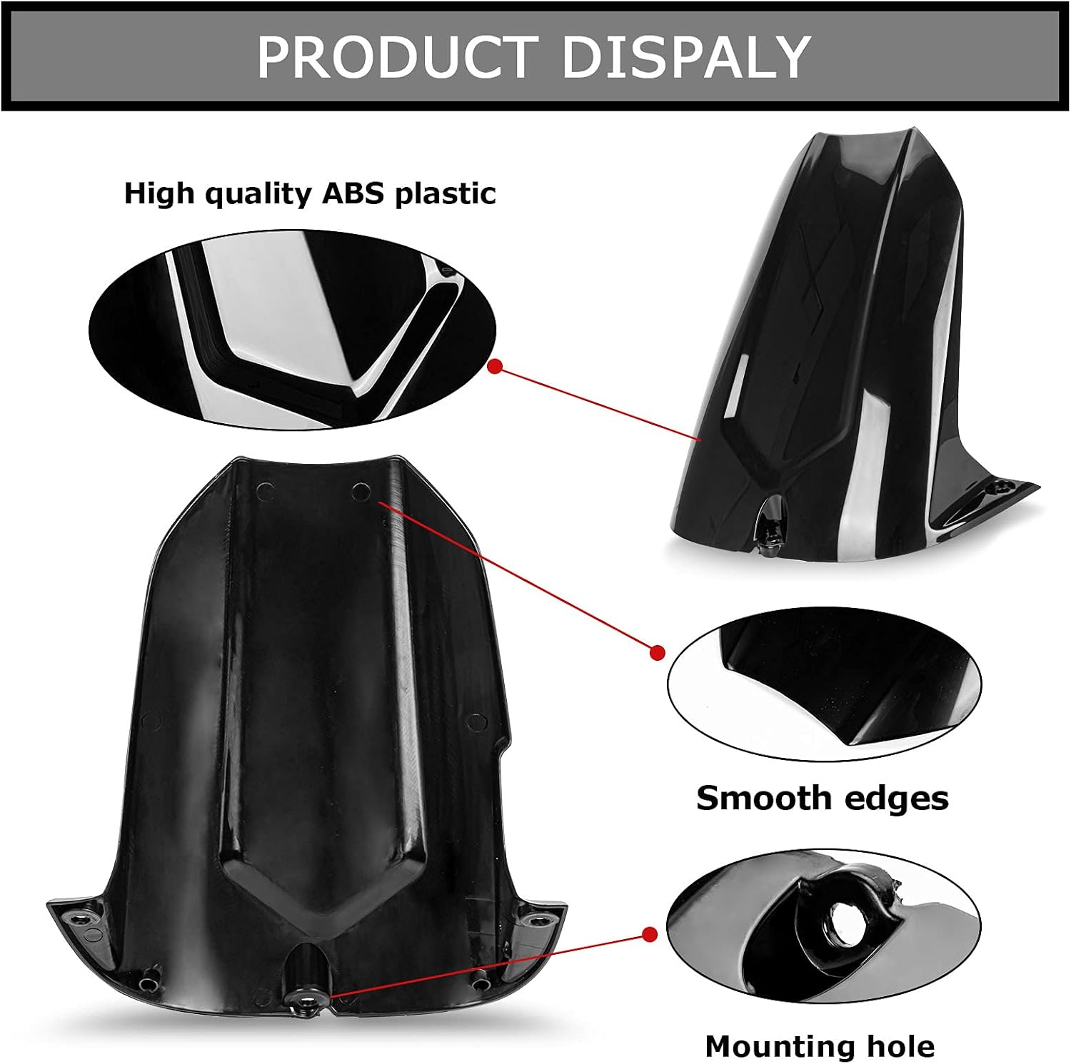 PSLER Rear Mudguard Tire Hugger for YZF R6 2003-2005 and for R6S 2006-2009 (Black)