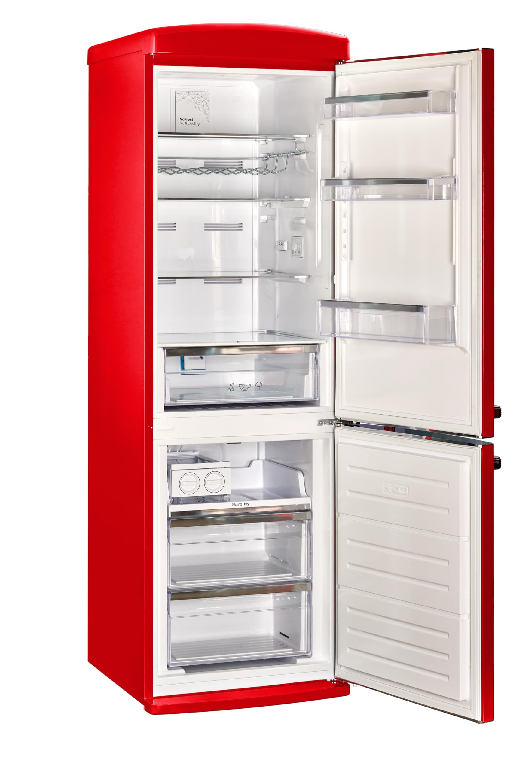 Unique Appliances Classic Retro 12 Cu.Ft. Bottom Freezer Refrigerator In Candy Apple Red on Fridge.com - View 2