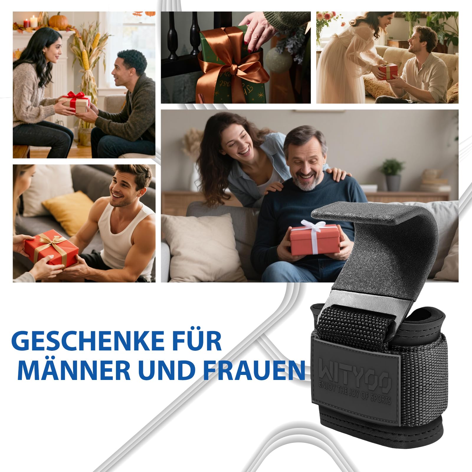 Zughilfen Haken Krafttraining, Fitness Powerlifting Weight Lifting Hook, Lifting Straps für Männer & Frauen, Zughilfe Gym für Kraftdreikampf & Kreuzheben Stütze, Geschenke für Fitnessbegeisterte