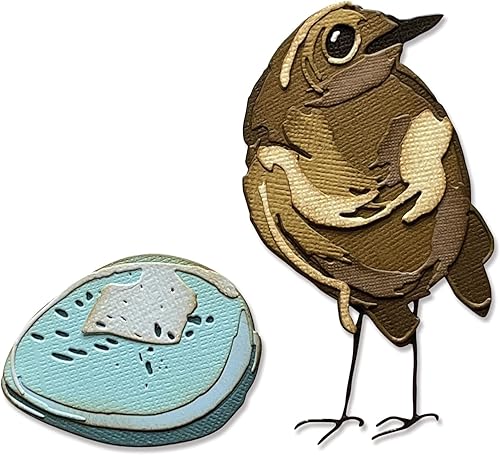 Sizzix Thinlits 665857 - Juego de troqueles (11 unidades, diseño de pájaro y huevo, coloreado) por Tim Holtz, talla única, multicolor