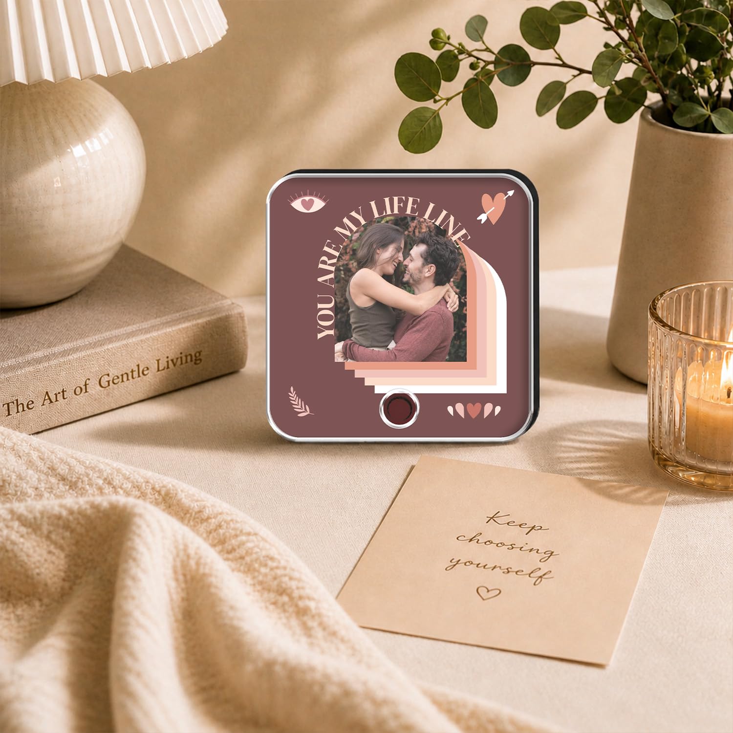 Gift Me Bazar Customisable Musical Fridge Magnet with Photo, Song and Audio Message, Romantic Gift for Couples, Him or Her | Memorable Photo Frame | Home Decor | Rechargeable Speaker-image-33