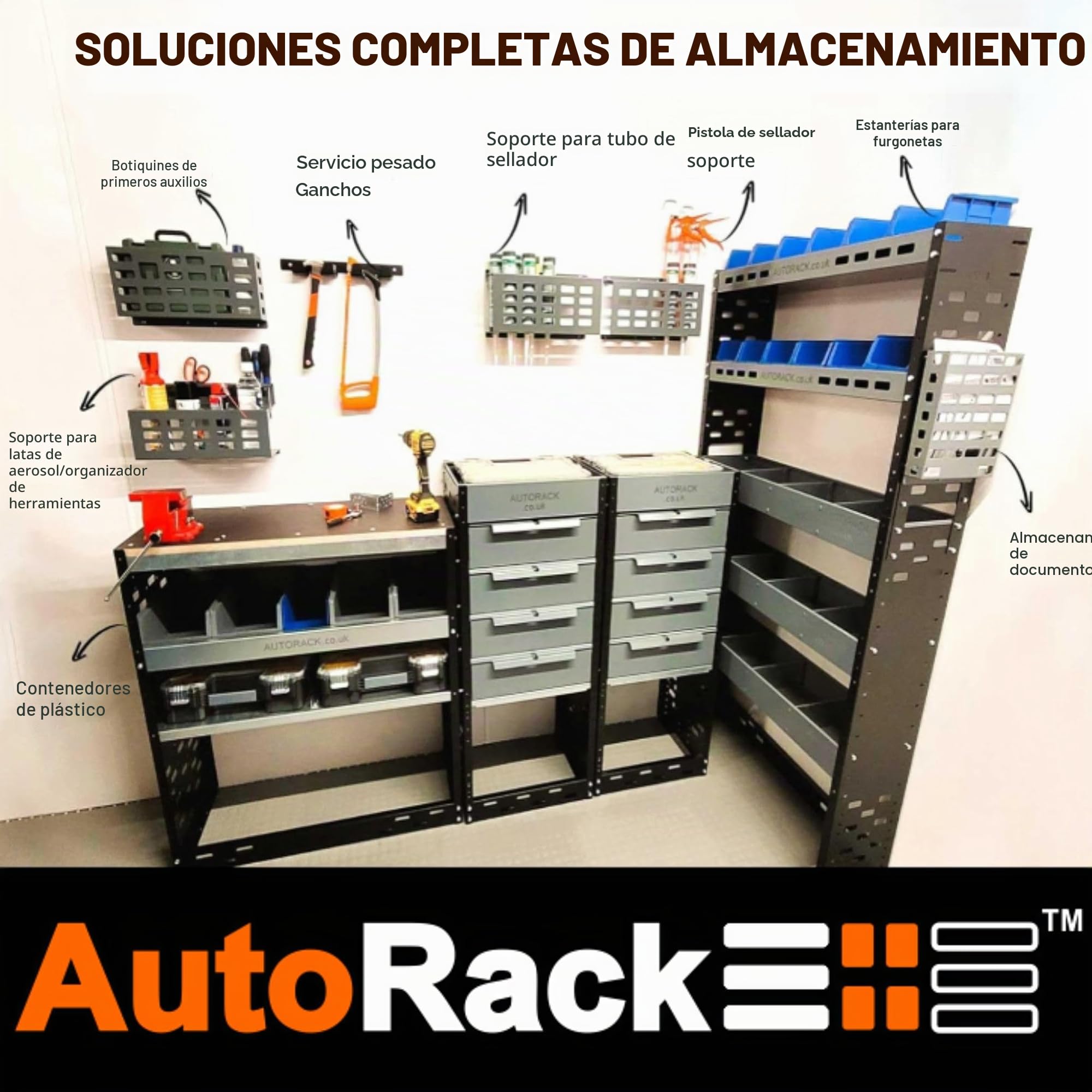 Autorack - Abrazaderas de escalera fáciles para furgoneta, hasta 55 mm de ancho, cerraduras de llave integradas