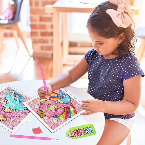 Miniatura 4 de ForPeak Arte de diamantes para niños, artes y manualidades para niños de 8 a 12 años, pintura de gemas de taladro completo de mosaico por números,